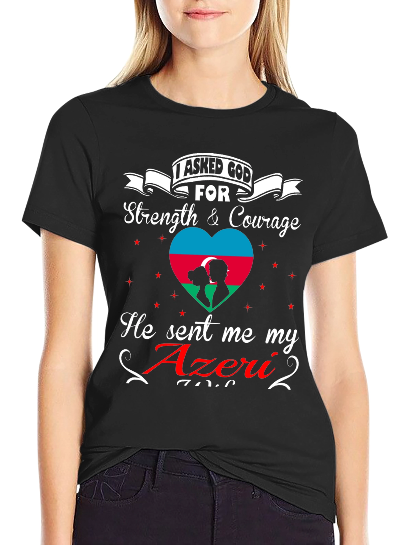 Azeri Pride Graphic T-Shirt - Strength & Courage