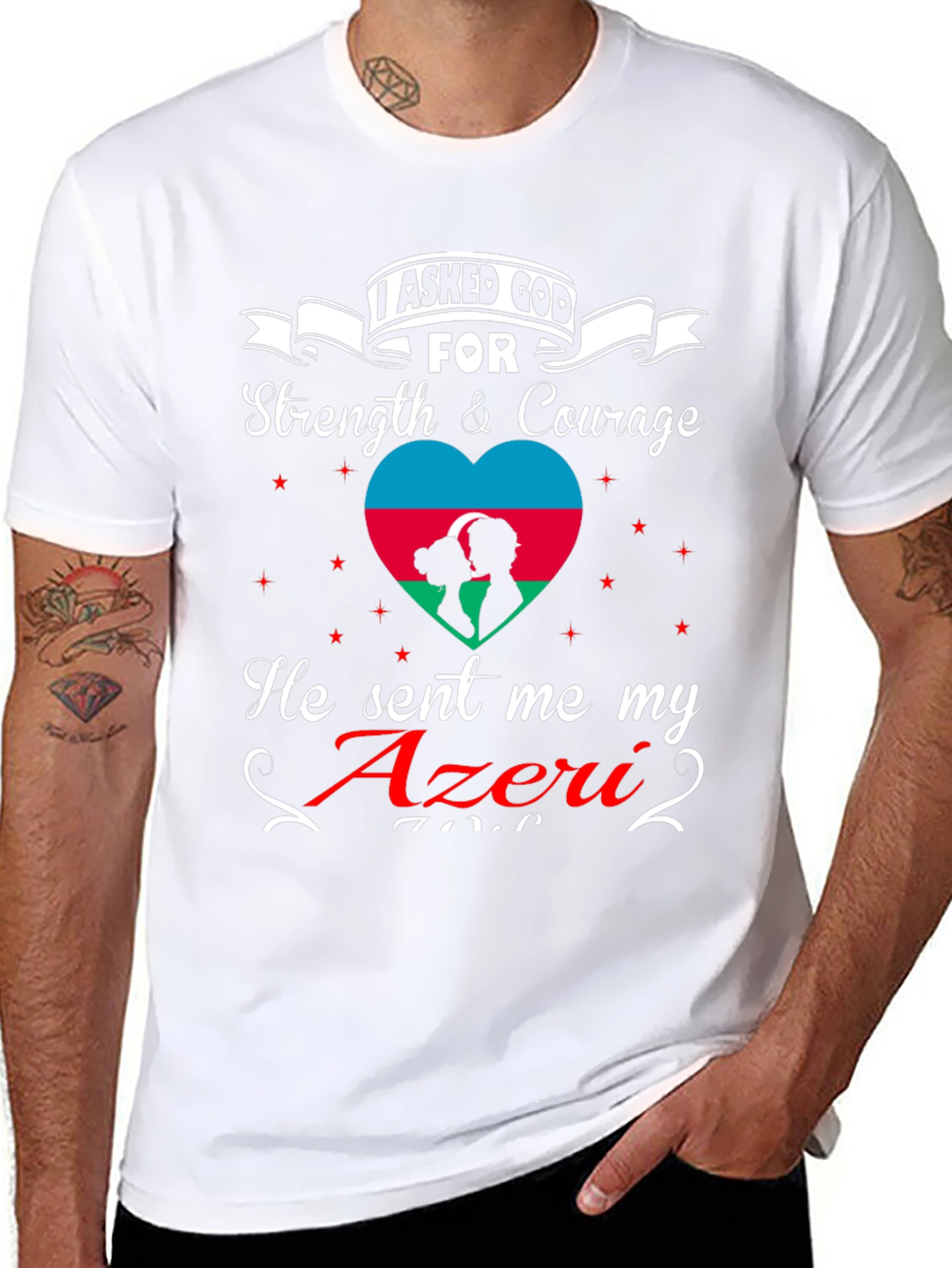 Azeri Pride Graphic T-Shirt - Strength & Courage