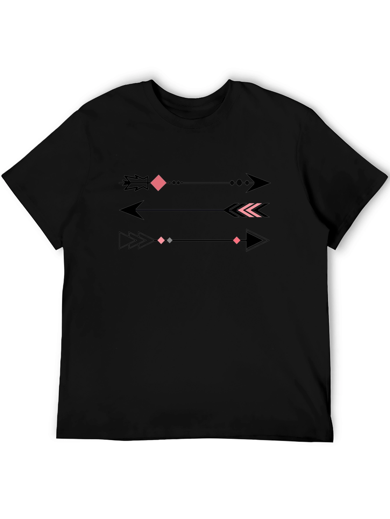 Modern Arrow Graphic Tee - Black Cotton Blend