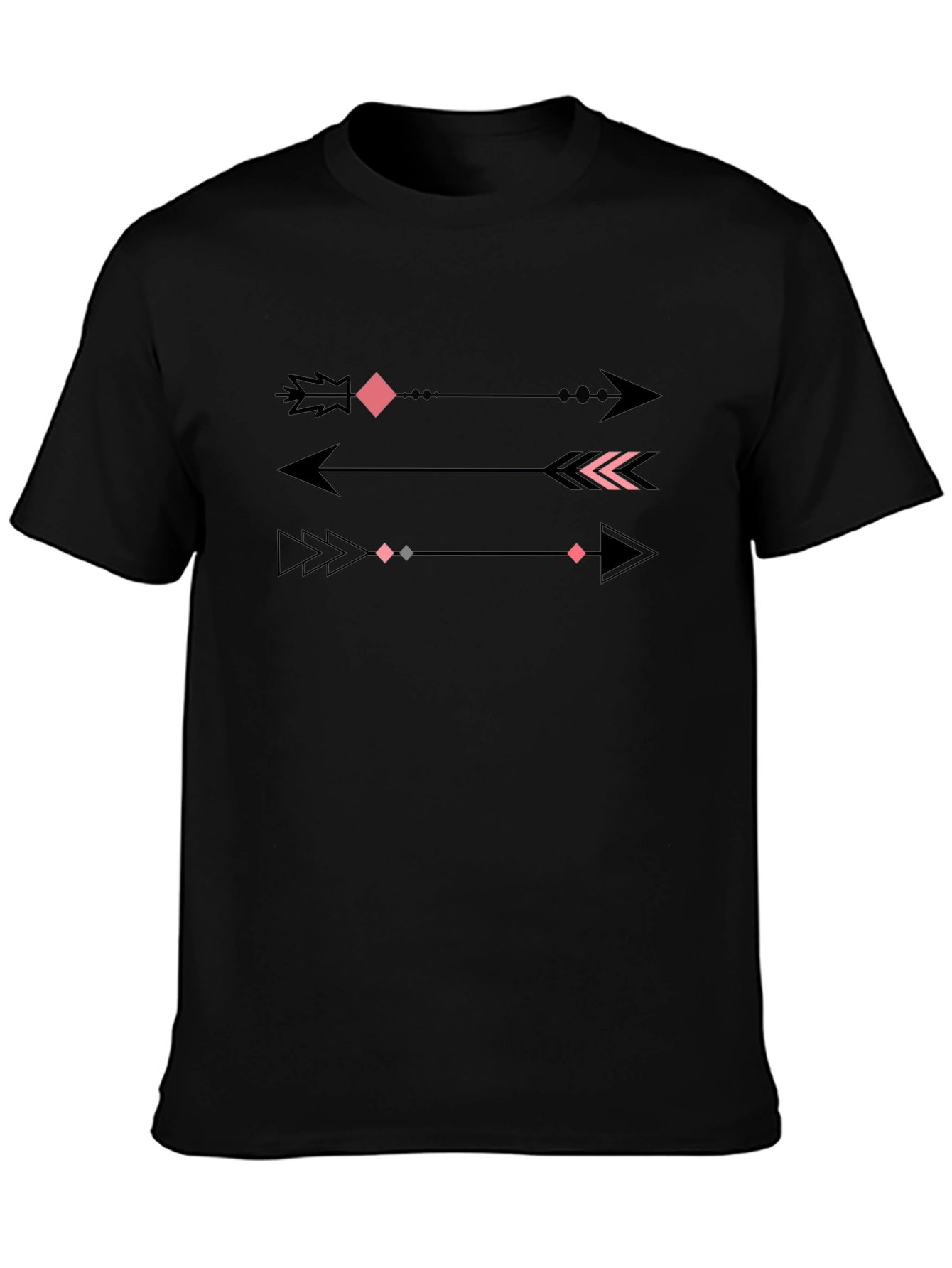 Modern Arrow Graphic Tee - Black Cotton Blend