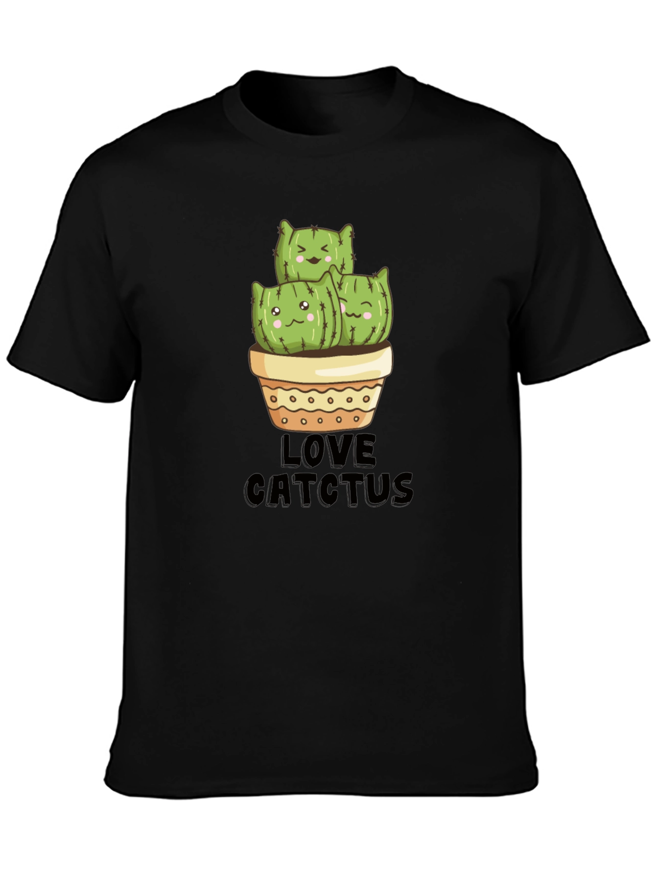 Cute Cat Cactus Graphic T-Shirt