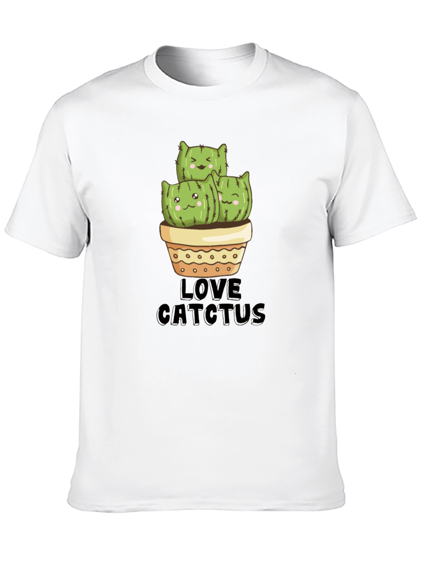 Cute Cat Cactus Graphic T-Shirt