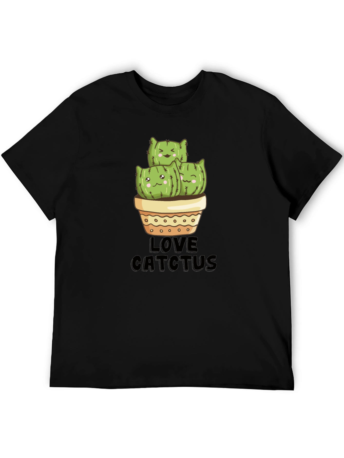 Cute Cat Cactus Graphic T-Shirt