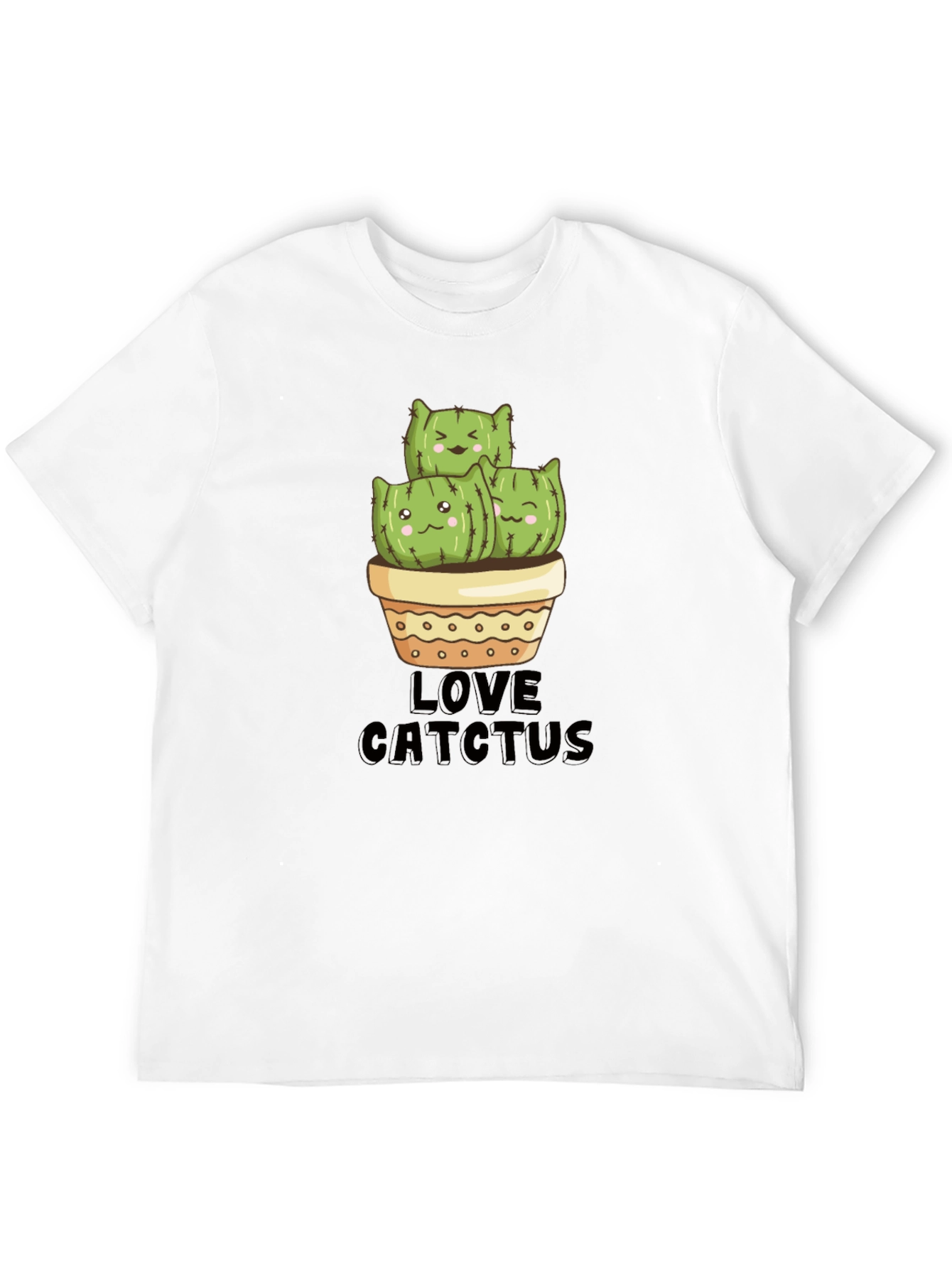 Cute Cat Cactus Graphic T-Shirt