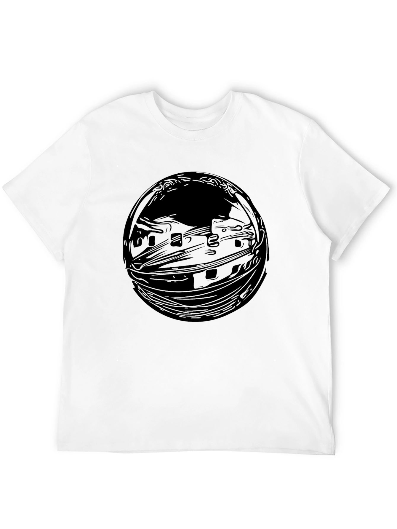 Abstract Black Graphic Tee - Mens Casual Comfort