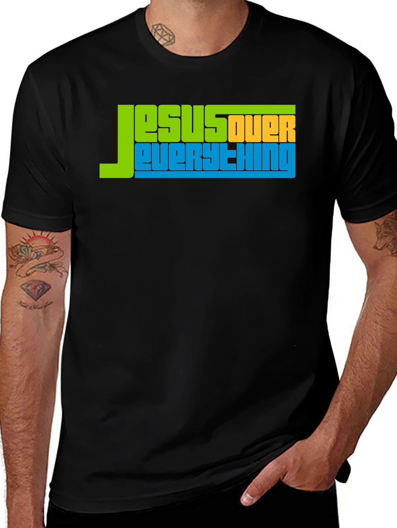 Jesus Over Everything Graphic Tee - Religious T-Shirt