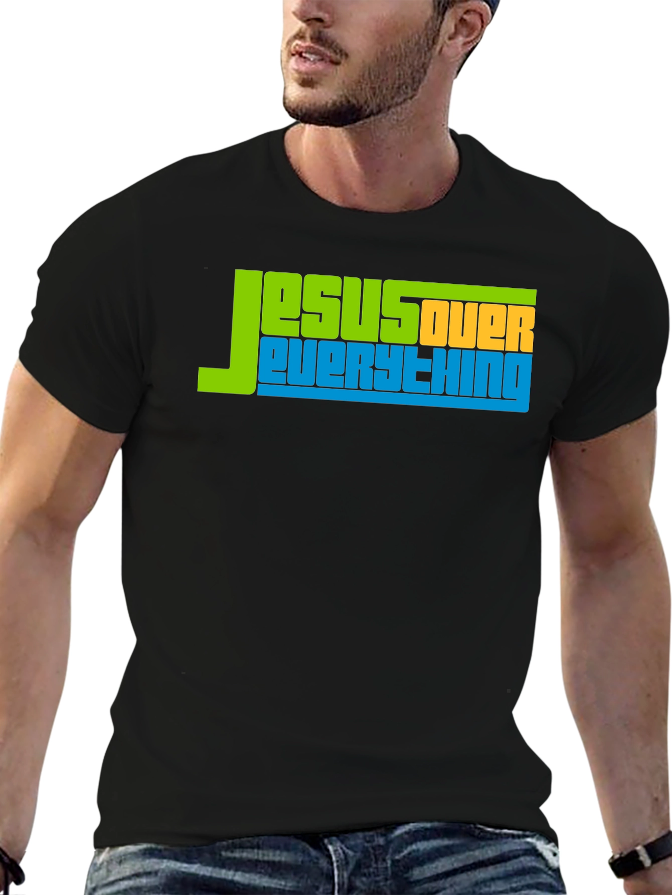Jesus Over Everything Graphic Tee - Religious T-Shirt