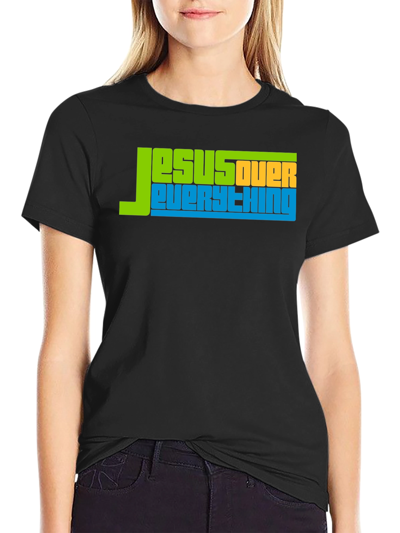 Jesus Over Everything Graphic Tee - Religious T-Shirt