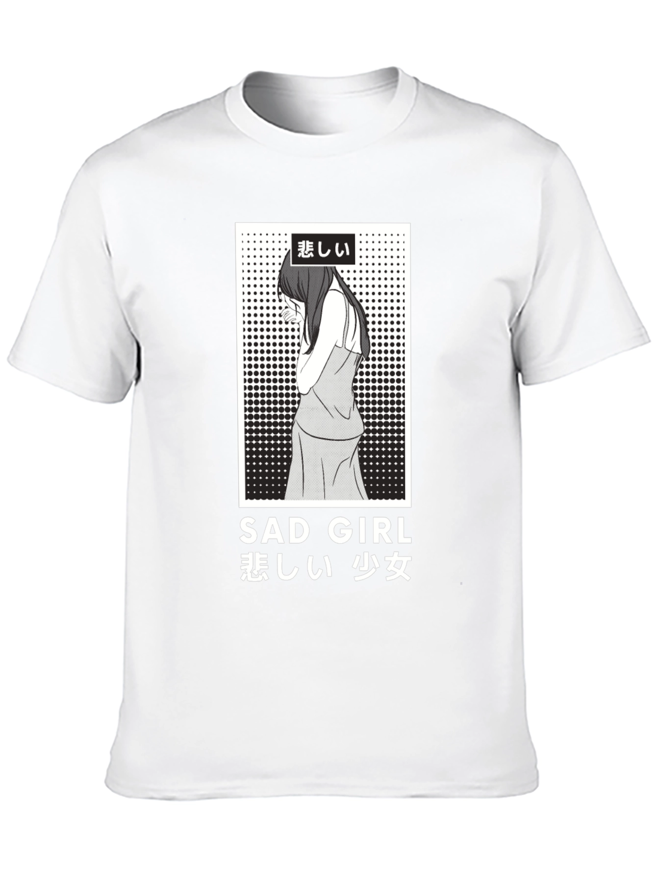 Sad Girl Anime Graphic T-Shirt