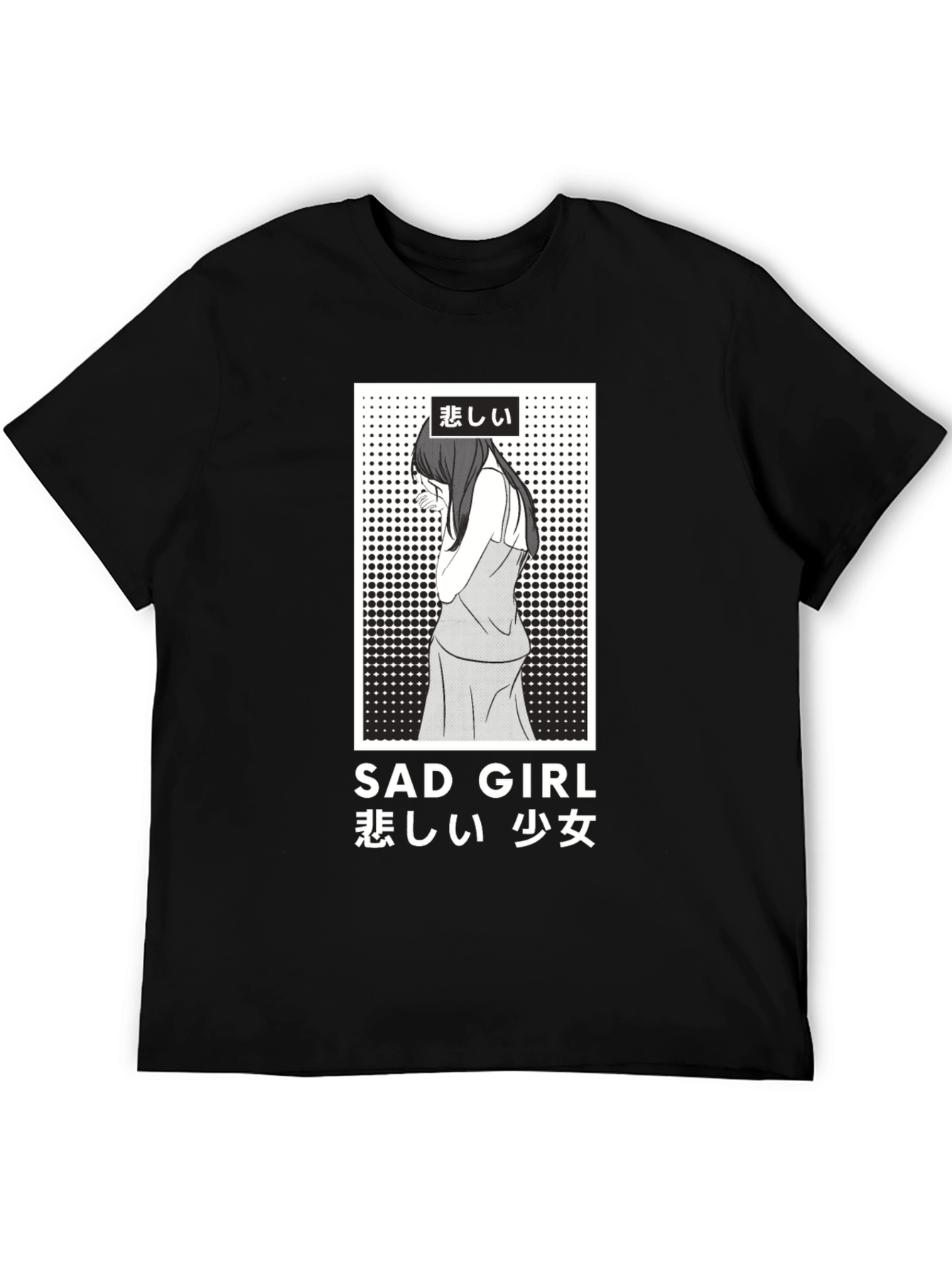 Sad Girl Anime Graphic T-Shirt