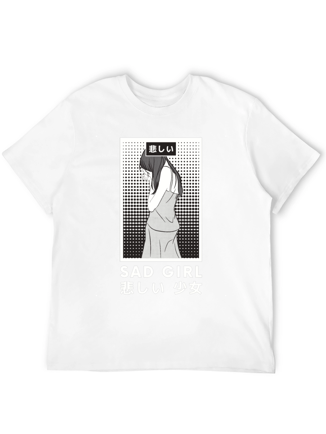 Sad Girl Anime Graphic T-Shirt