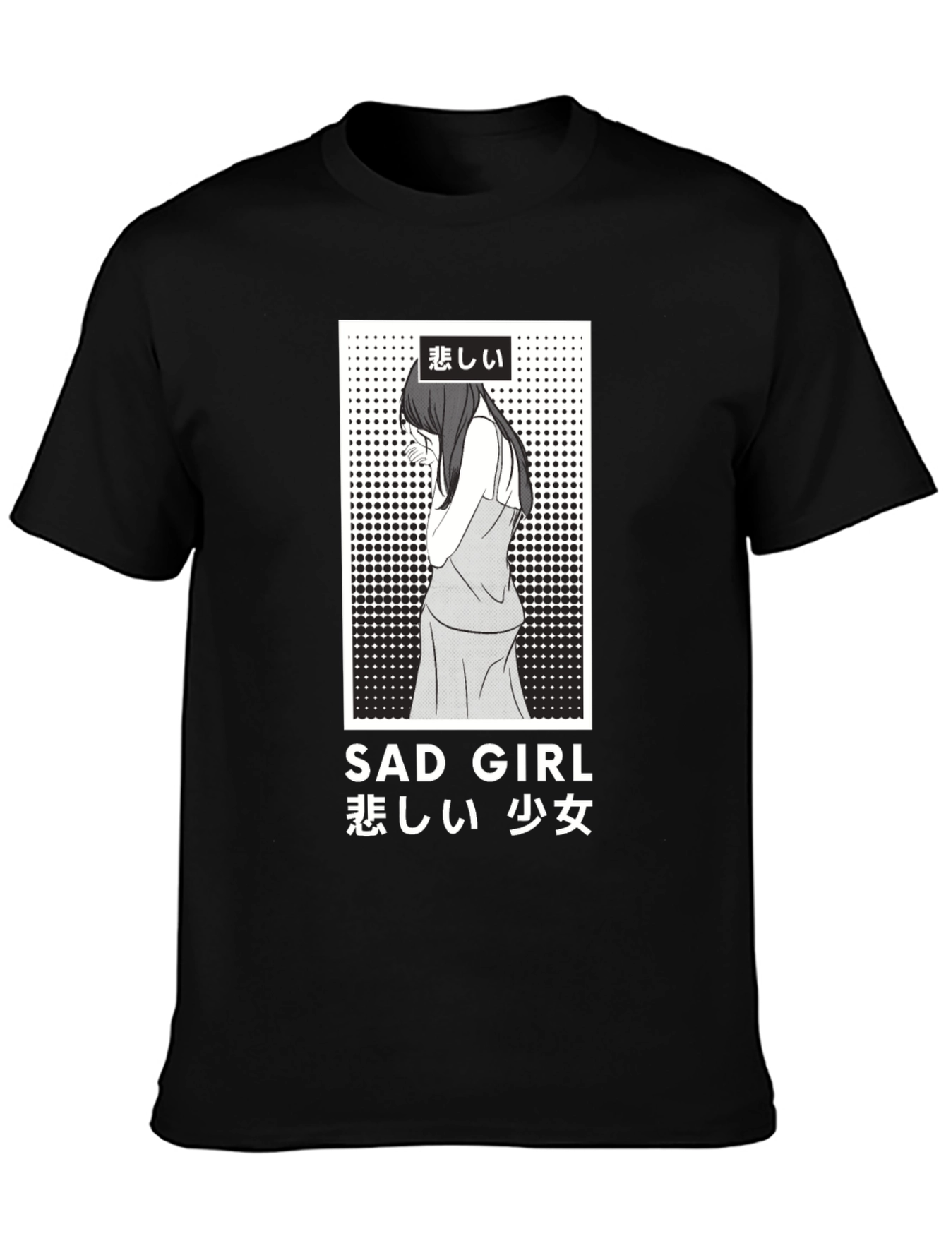 Sad Girl Anime Graphic T-Shirt