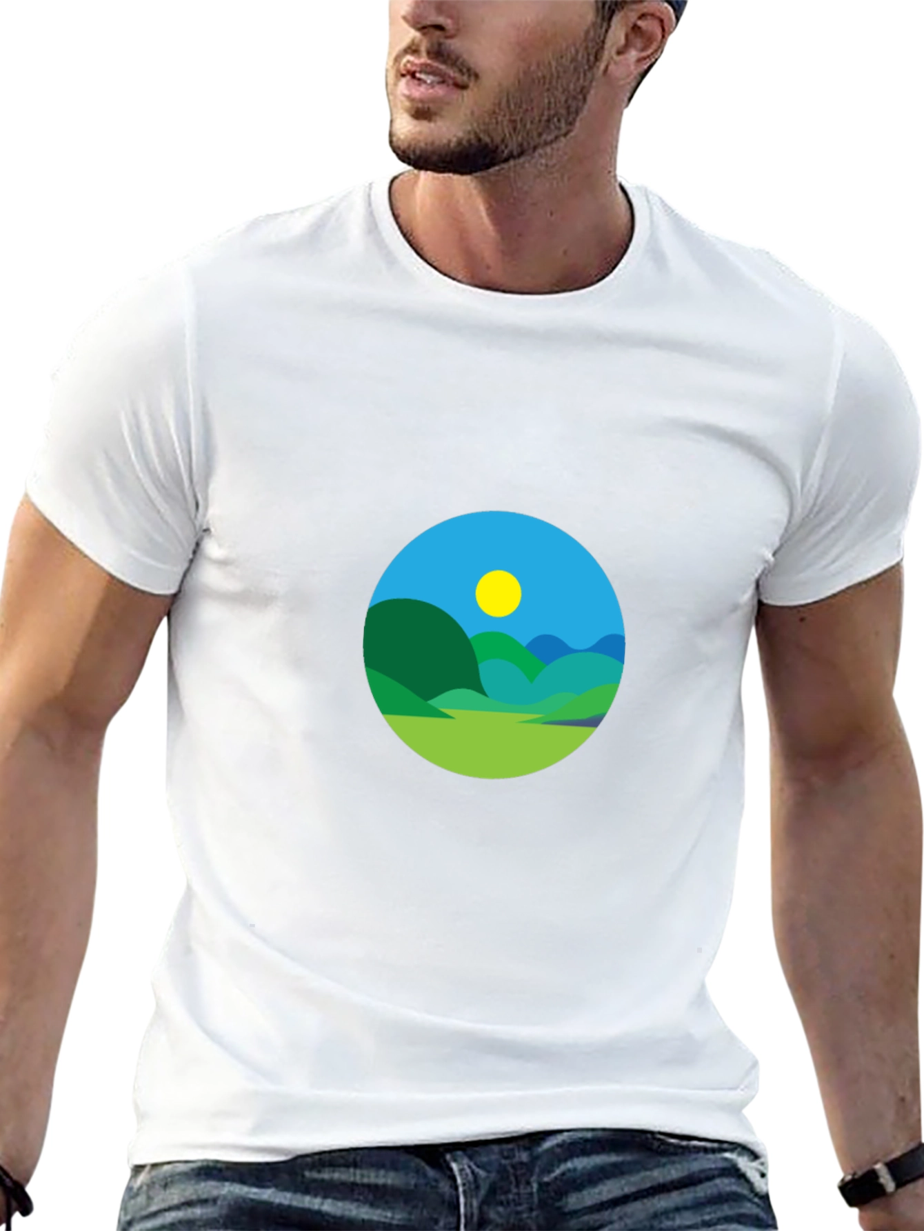 Scenic Landscape Graphic Tee - Black