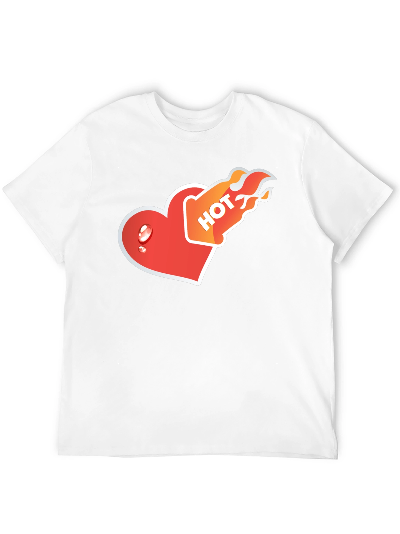Hot Heart Graphic Tee - Black Cotton Comfort