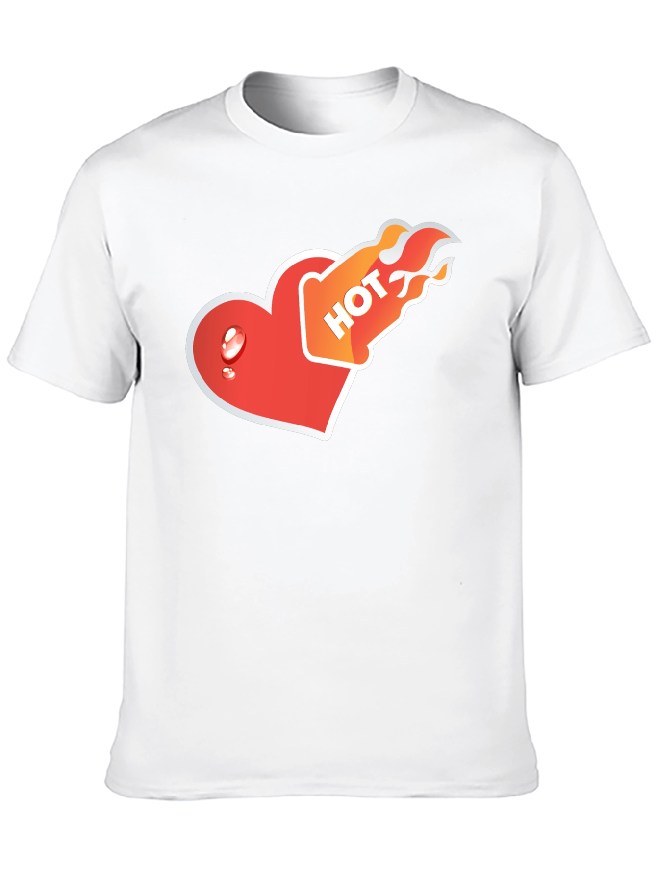 Hot Heart Graphic Tee - Black Cotton Comfort
