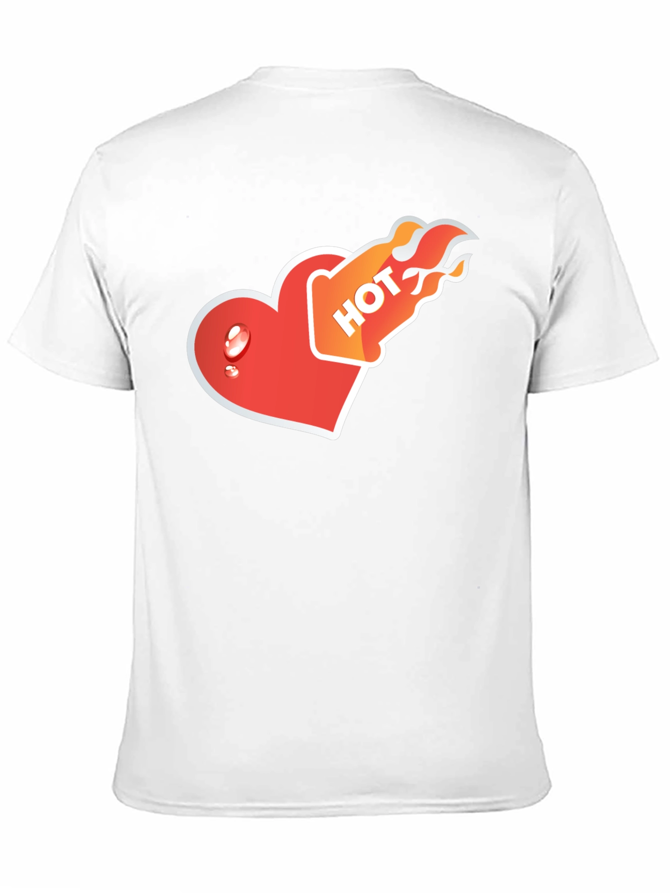 Hot Heart Graphic Tee - Black Cotton Comfort