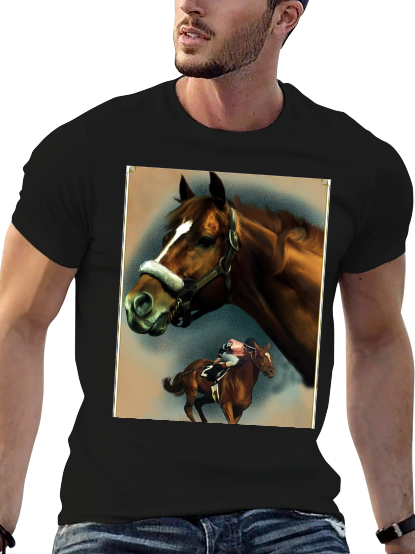 Horse Racing Graphic Tee - Equestrian Style Shirt