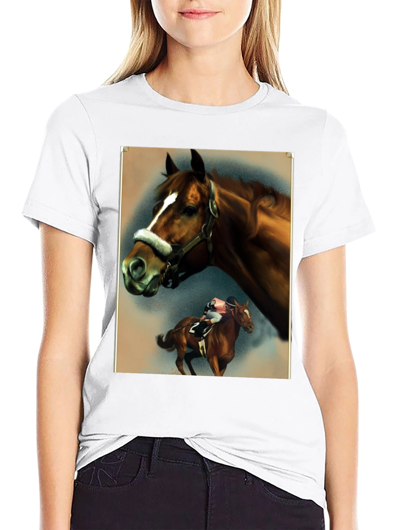 Horse Racing Graphic Tee - Equestrian Style Shirt