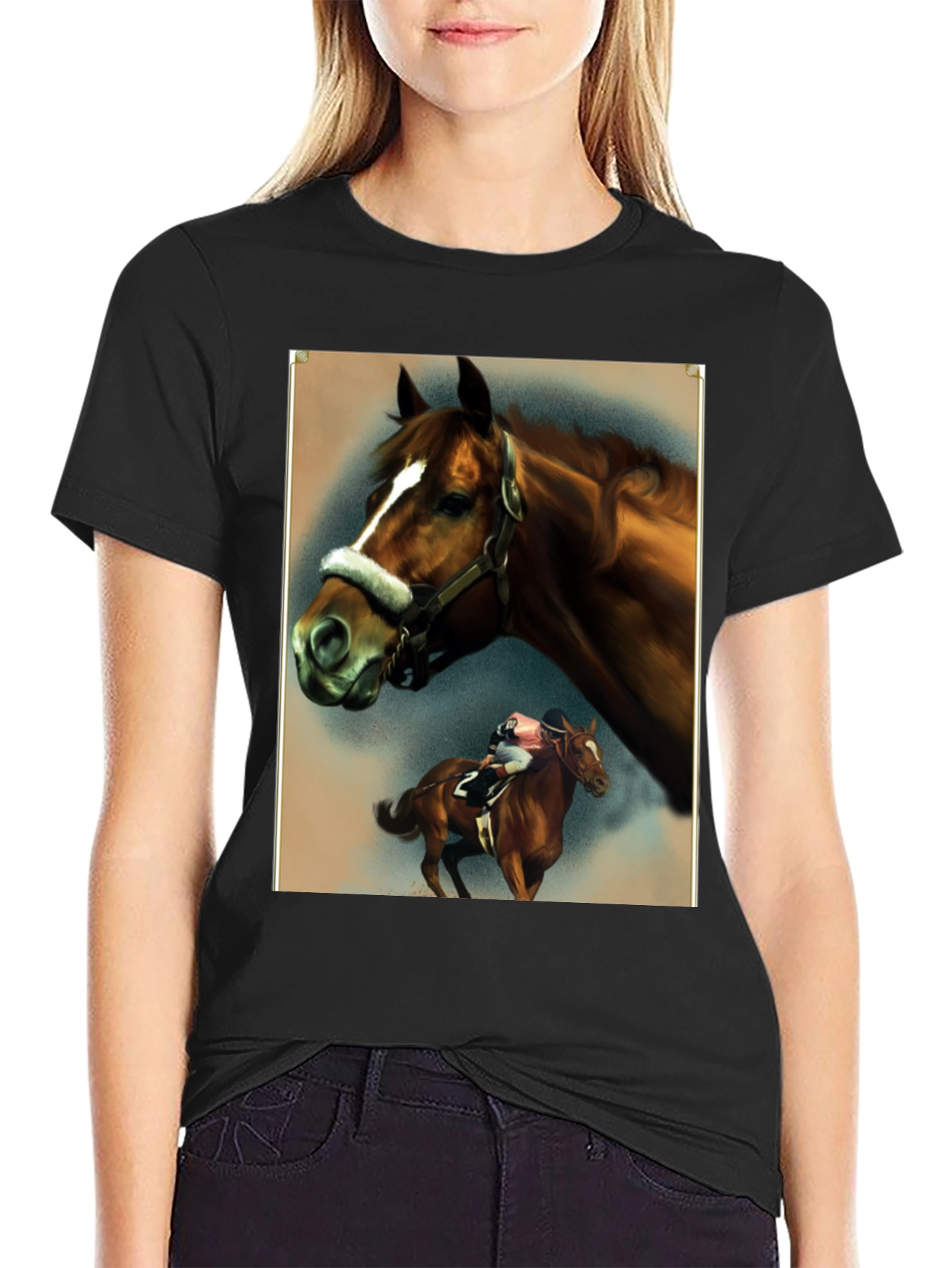 Horse Racing Graphic Tee - Equestrian Style Shirt