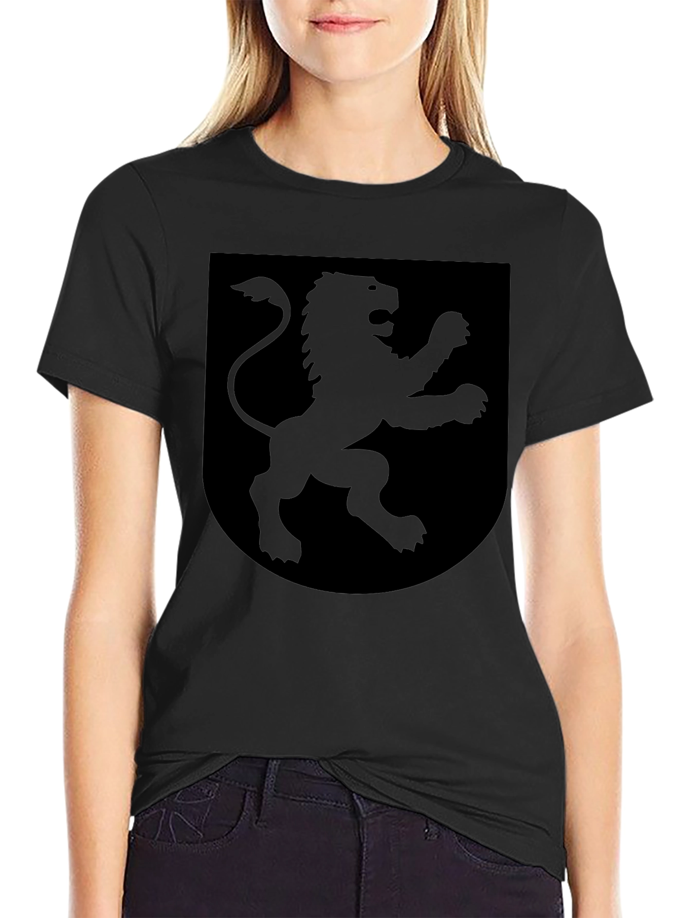 Black Lion Shield Graphic T-Shirt