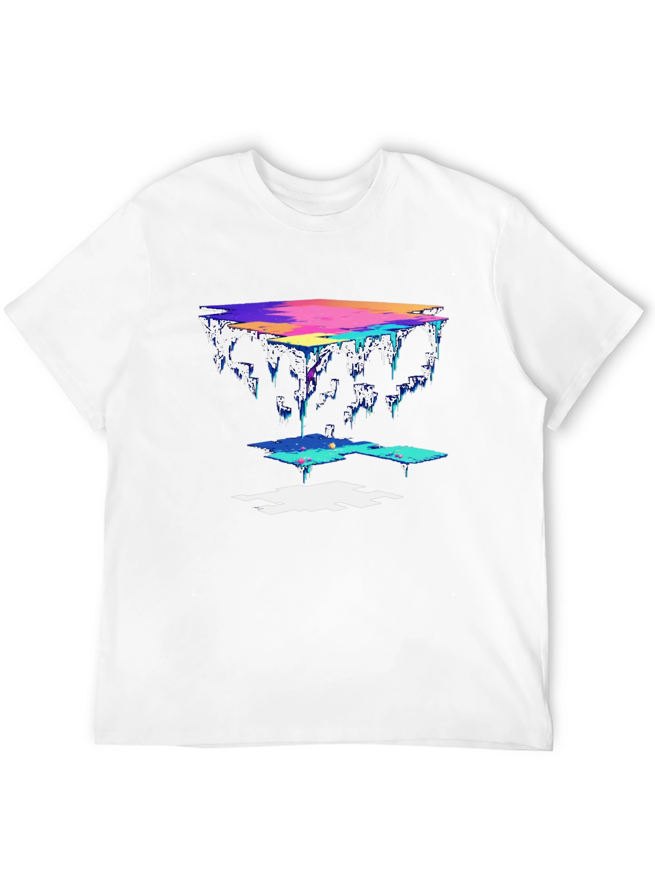 Abstract Pixel Art Black T-Shirt