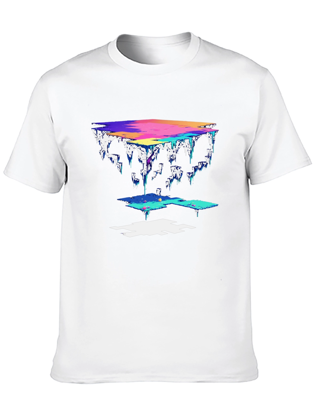 Abstract Pixel Art Black T-Shirt