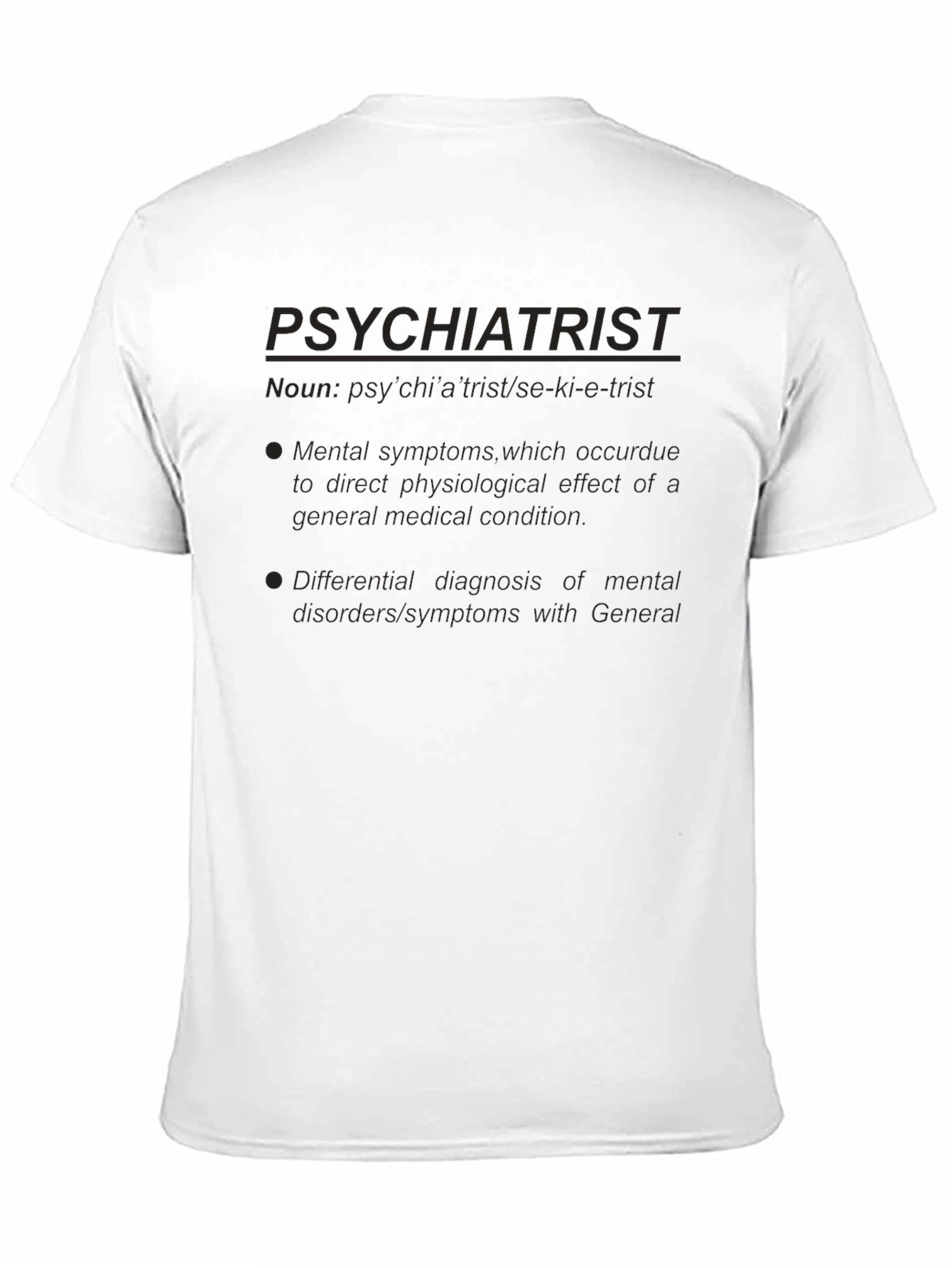 Psychiatrist Definition T-Shirt - Novelty Mental Health Tee