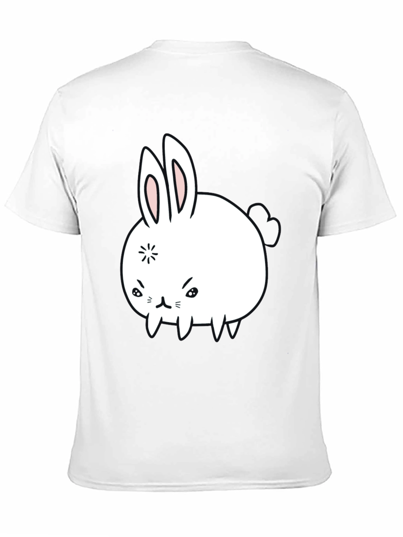 Funny Angry Bunny Graphic Tee - Black Cotton T-Shirt
