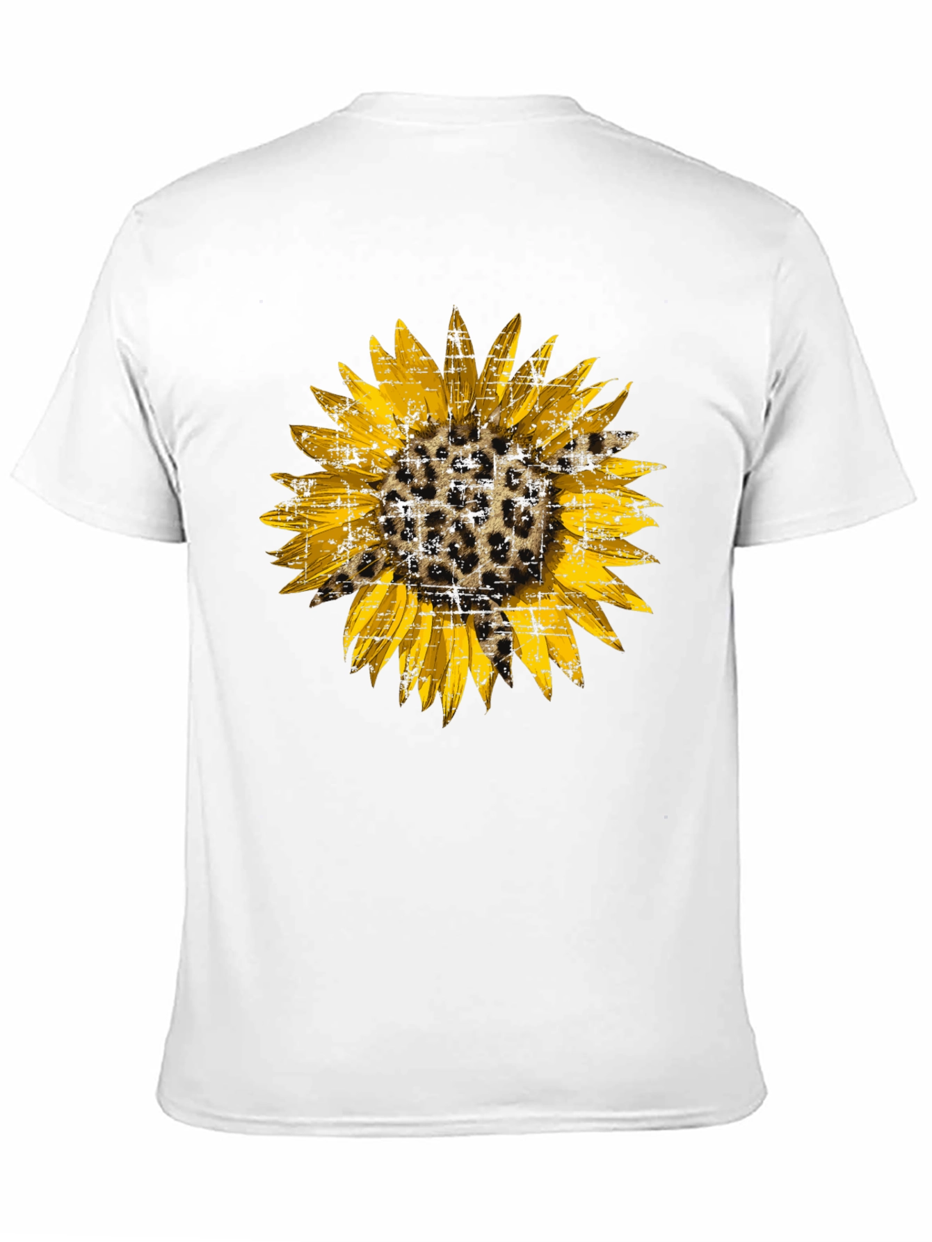 Leopard Sunflower Graphic Tee - Black