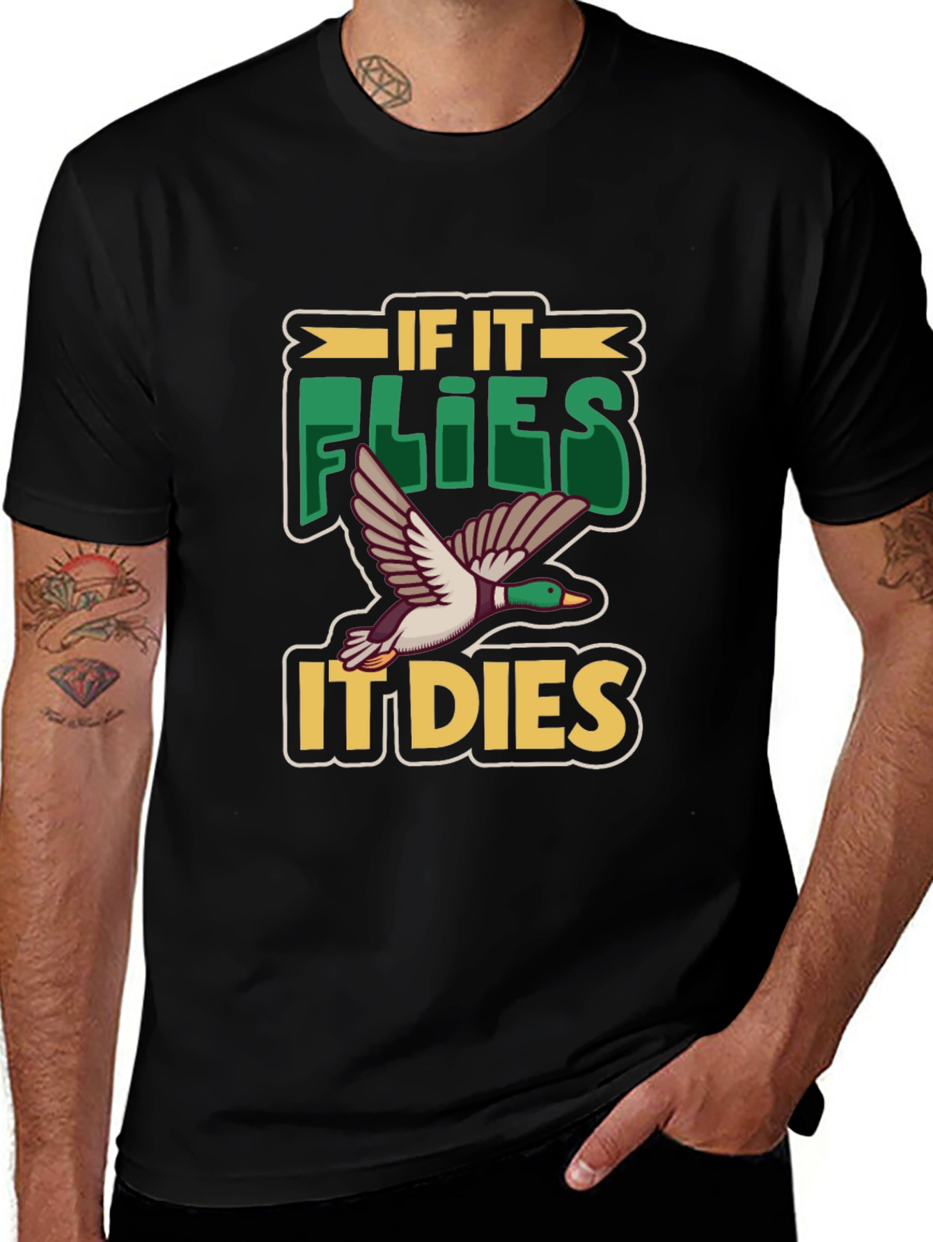 If It Flies It Dies Duck Hunting T-Shirt