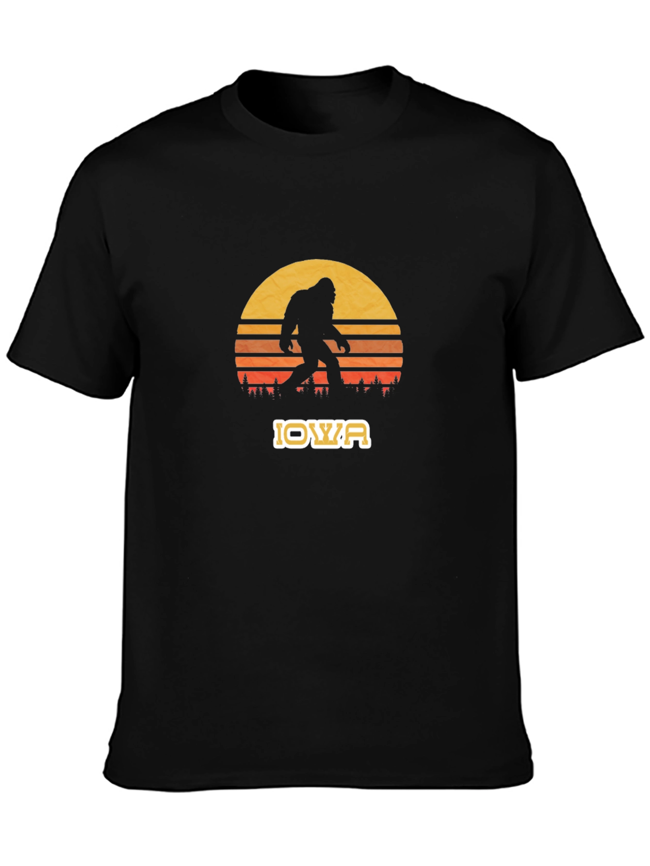 Iowa Bigfoot Sunset Graphic Tee - Black