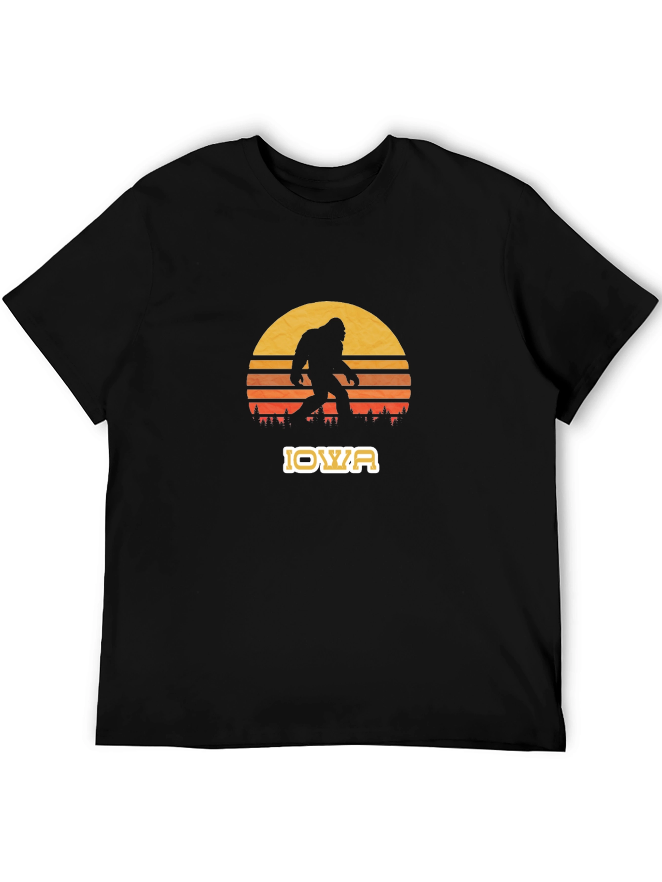 Iowa Bigfoot Sunset Graphic Tee - Black