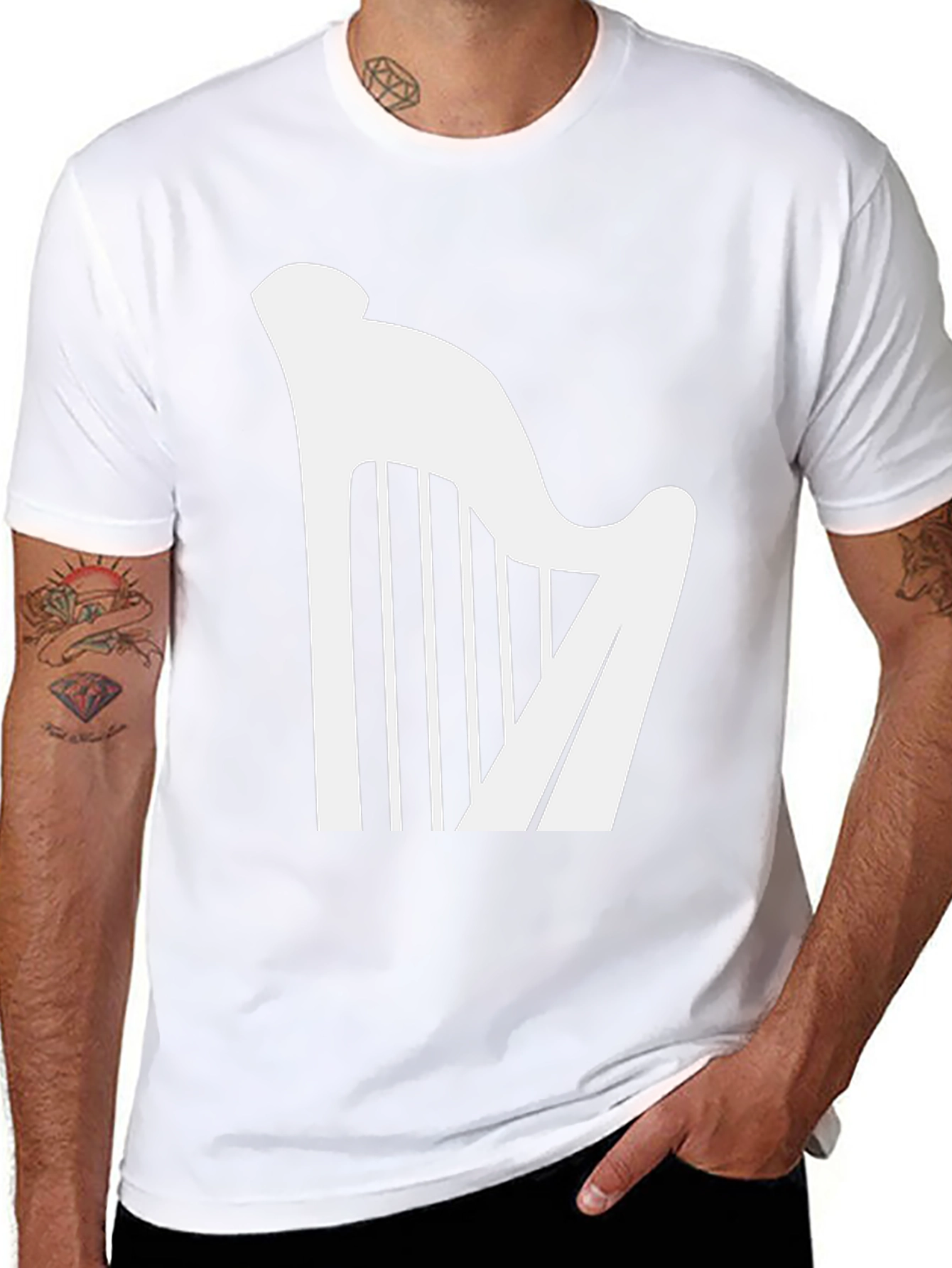 Harp Graphic Tee - Classic Music Lover T-Shirt