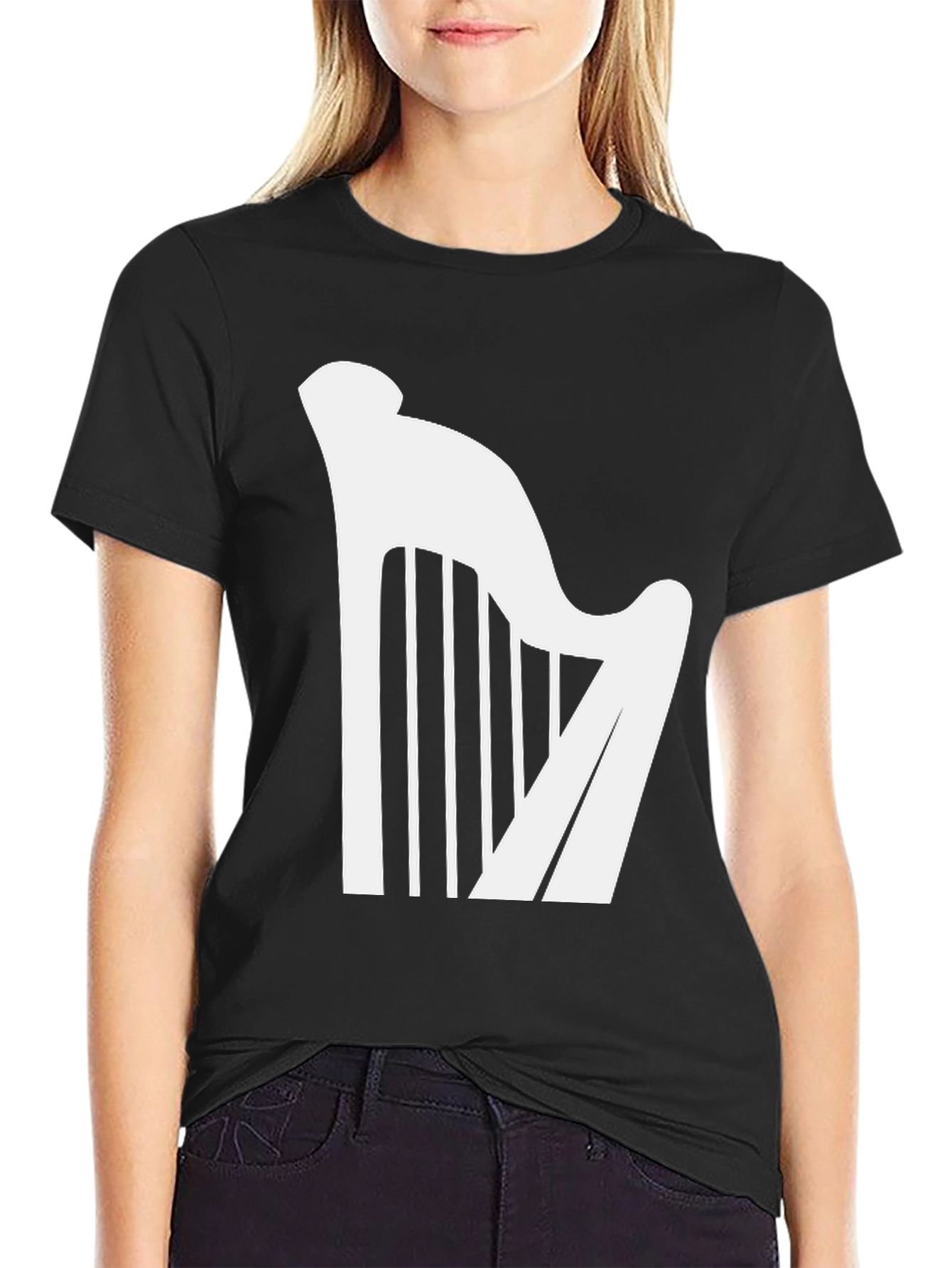 Harp Graphic Tee - Classic Music Lover T-Shirt
