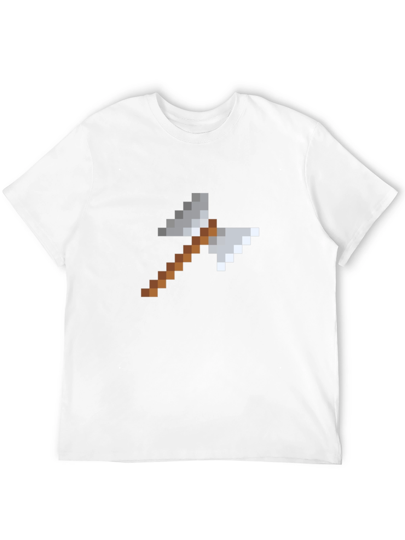 Pixelated Axe Graphic Tee - Black Cotton Shirt