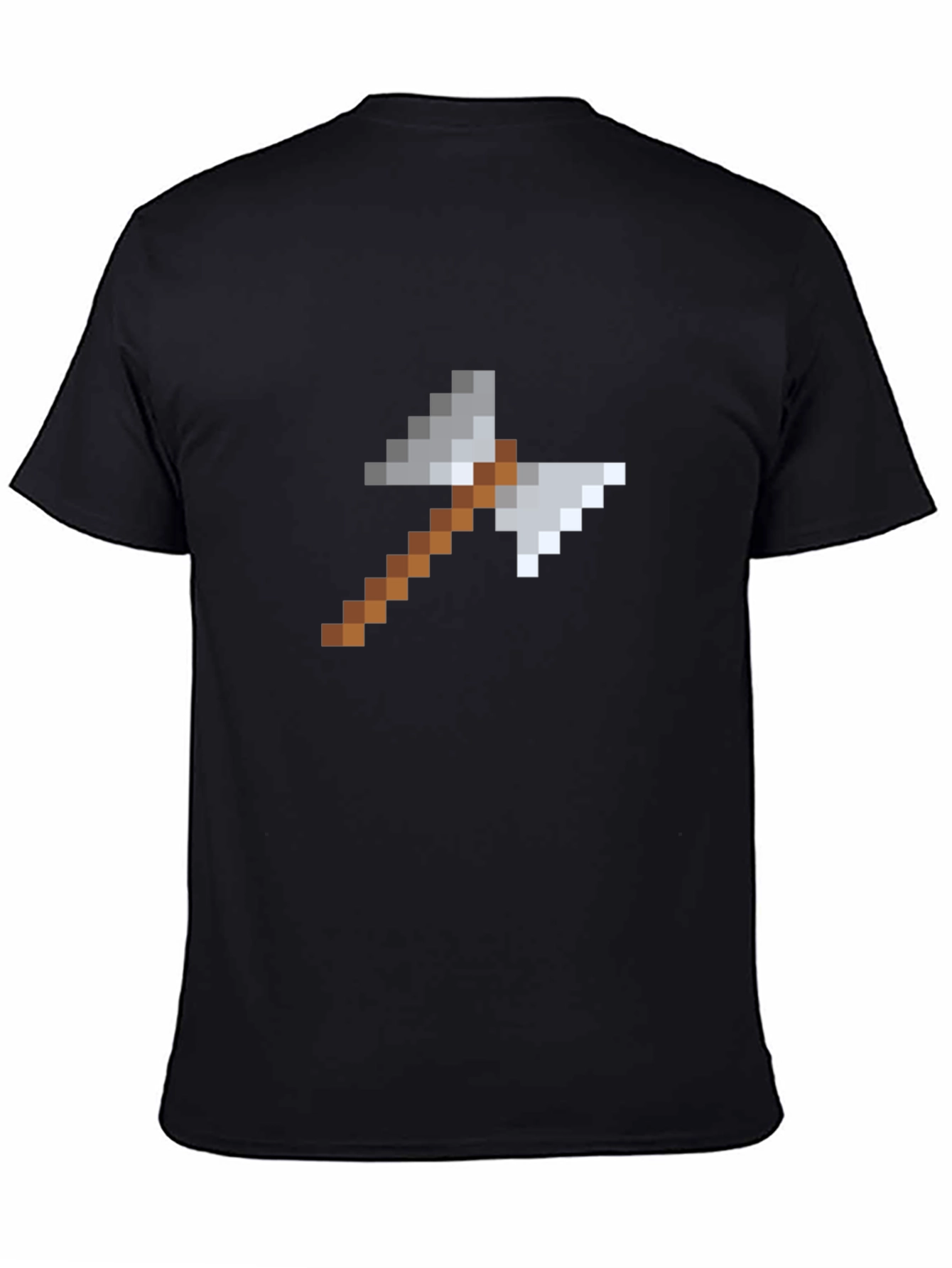Pixelated Axe Graphic Tee - Black Cotton Shirt
