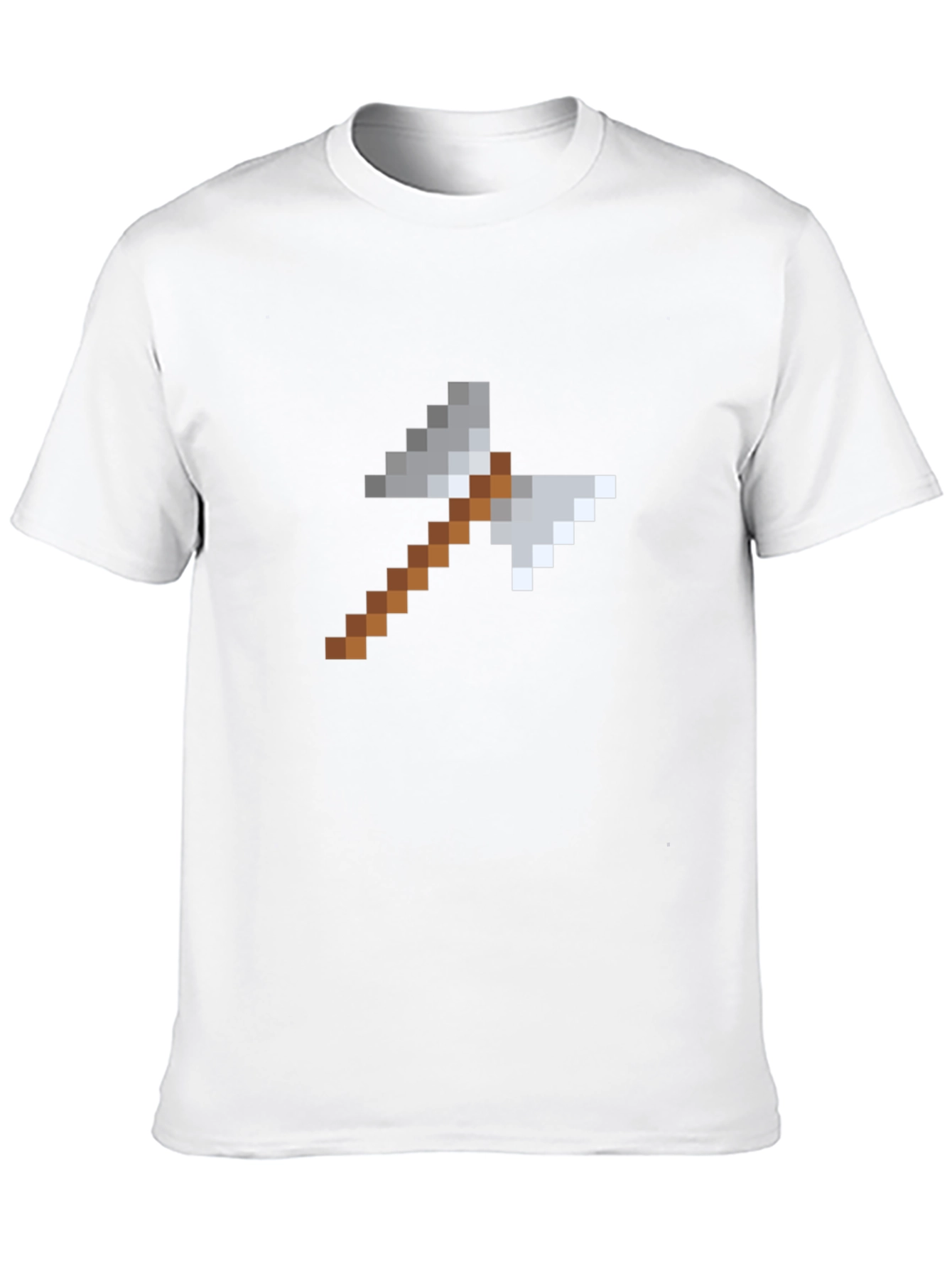 Pixelated Axe Graphic Tee - Black Cotton Shirt
