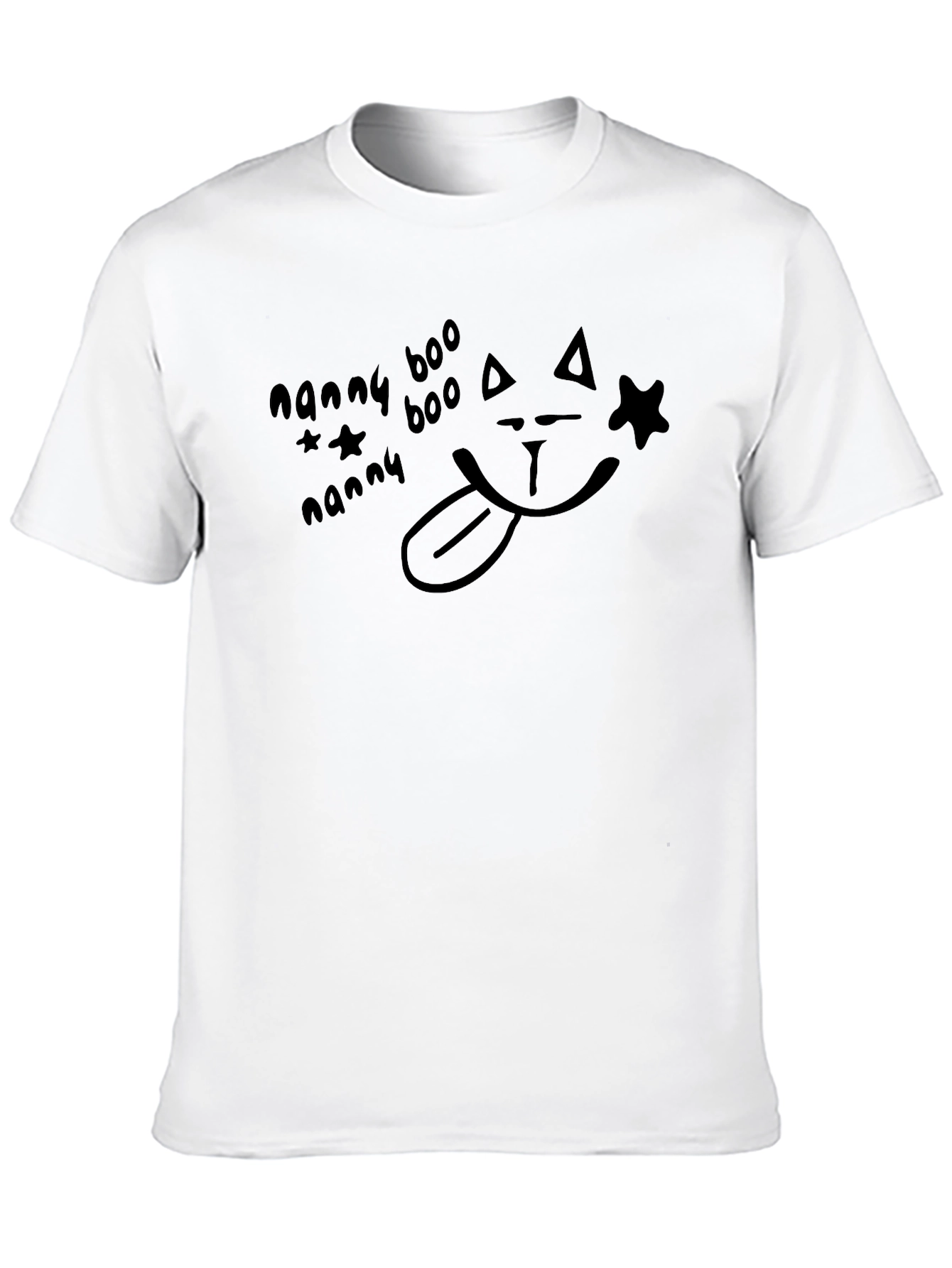 Nanny Boo Cat Tongue Out Black T-Shirt
