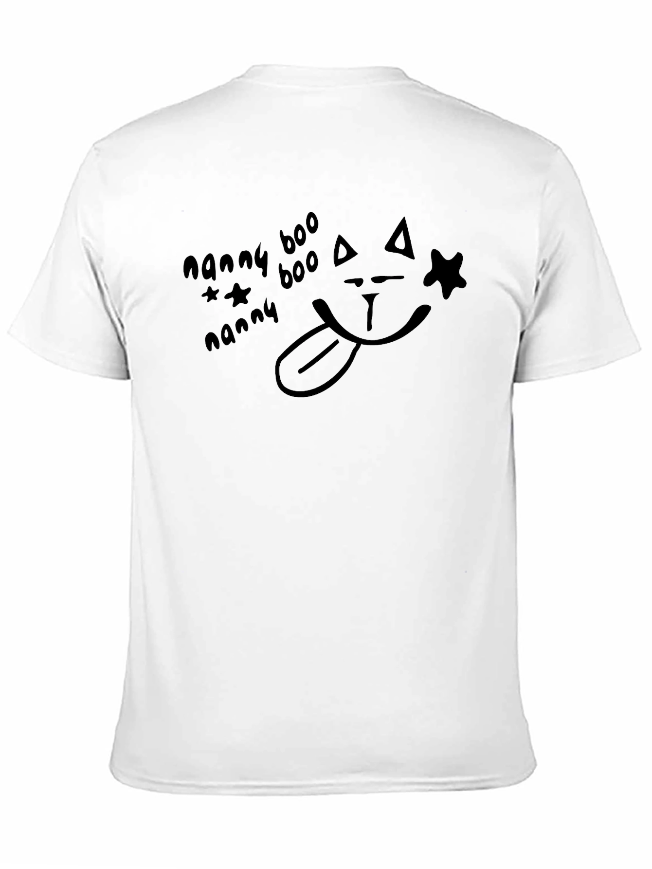 Nanny Boo Cat Tongue Out Black T-Shirt