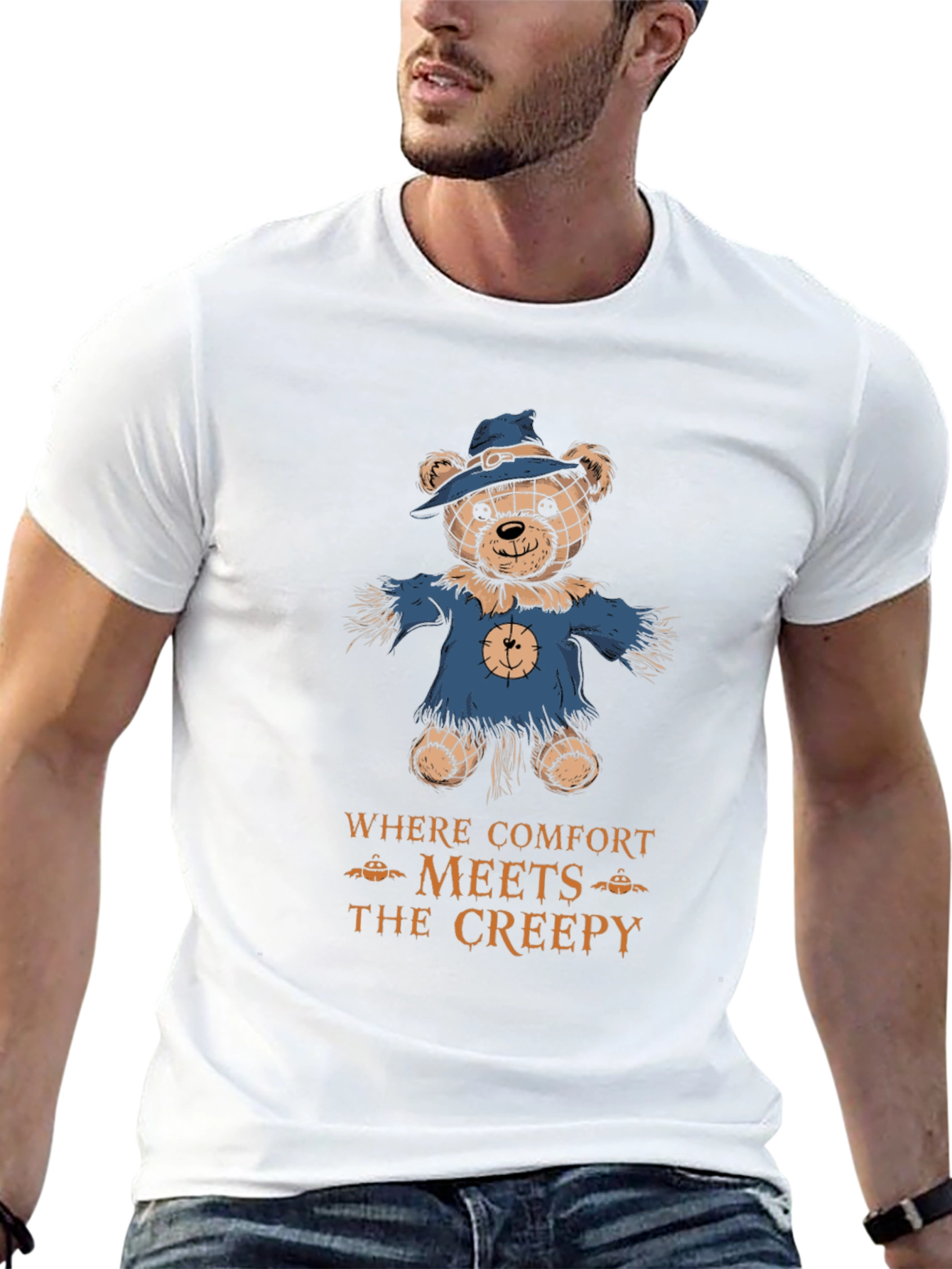 Comfort Meets Creepy Scarecrow Bear T-Shirt