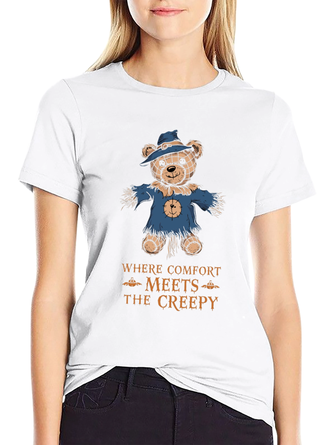Comfort Meets Creepy Scarecrow Bear T-Shirt