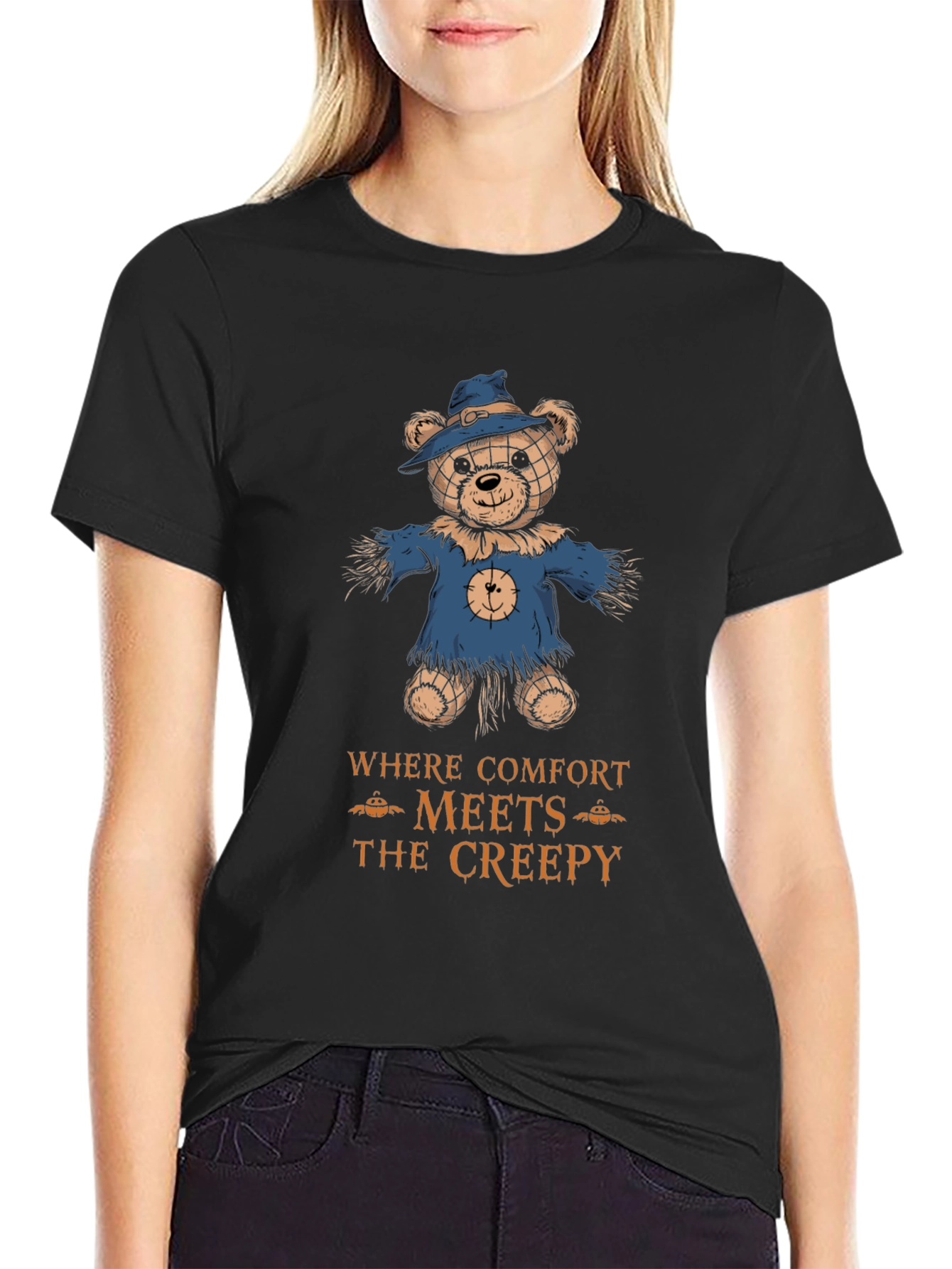 Comfort Meets Creepy Scarecrow Bear T-Shirt