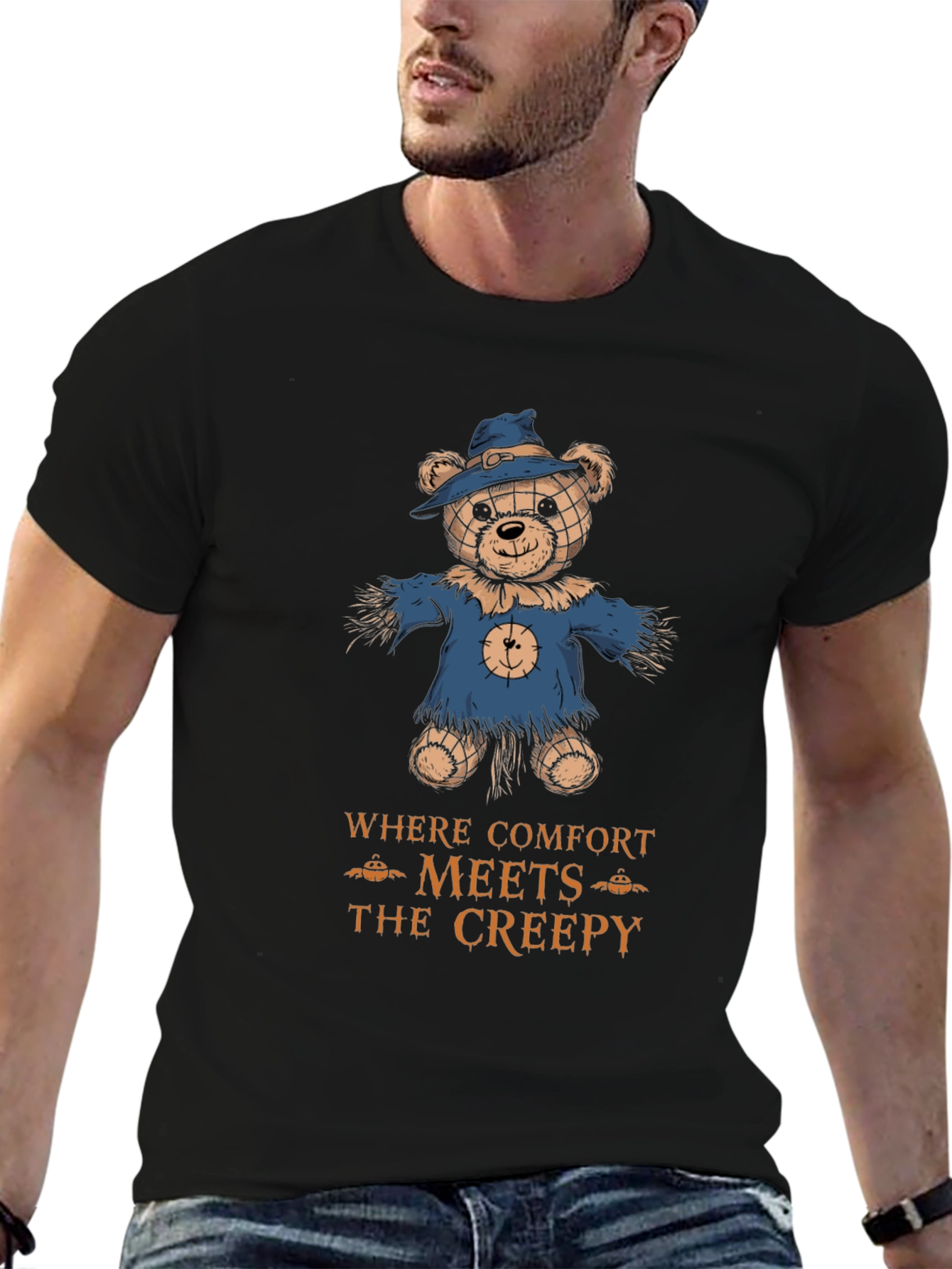 Comfort Meets Creepy Scarecrow Bear T-Shirt