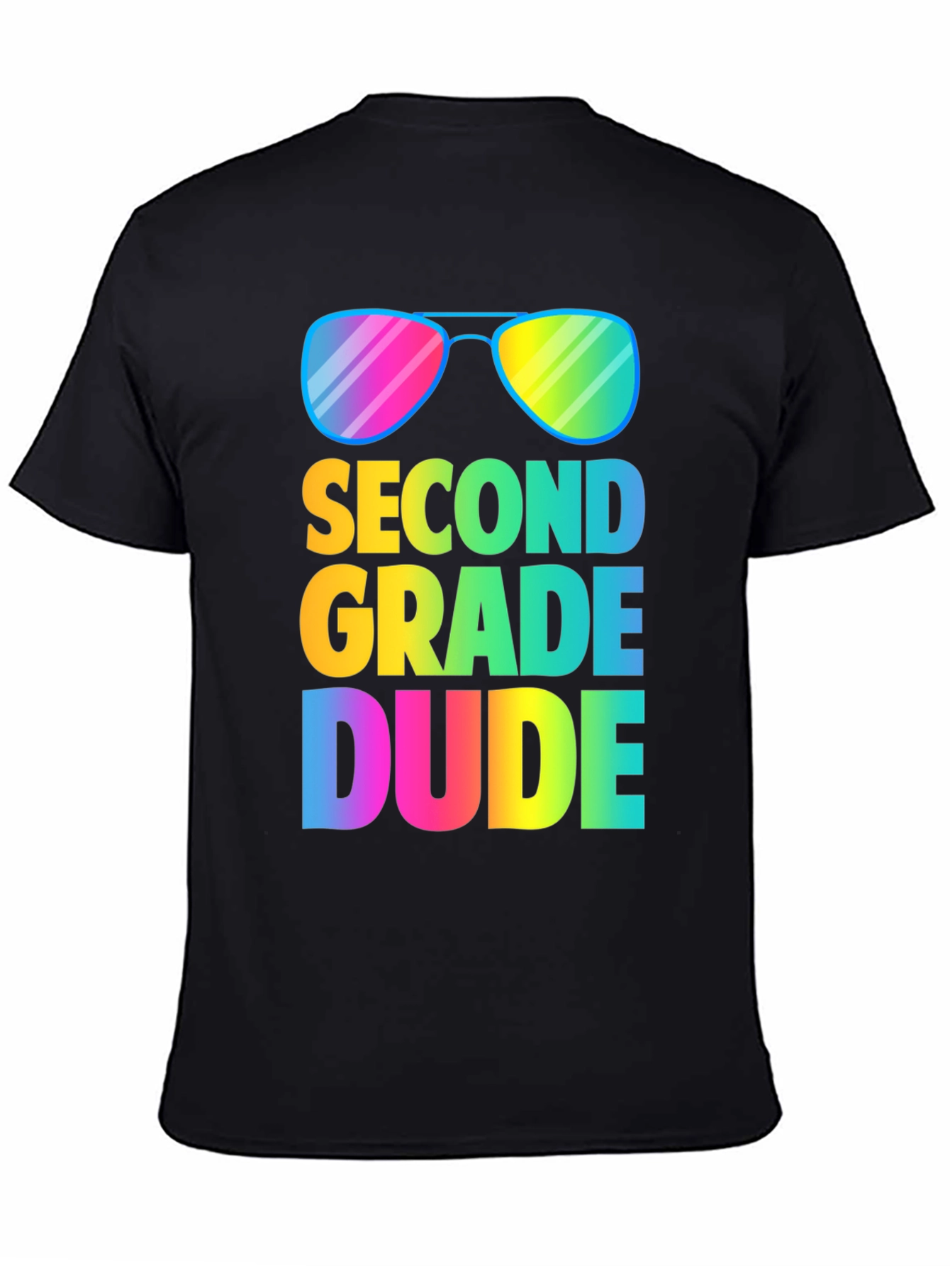 Second Grade Dude T-Shirt - Rainbow Sunglasses Design
