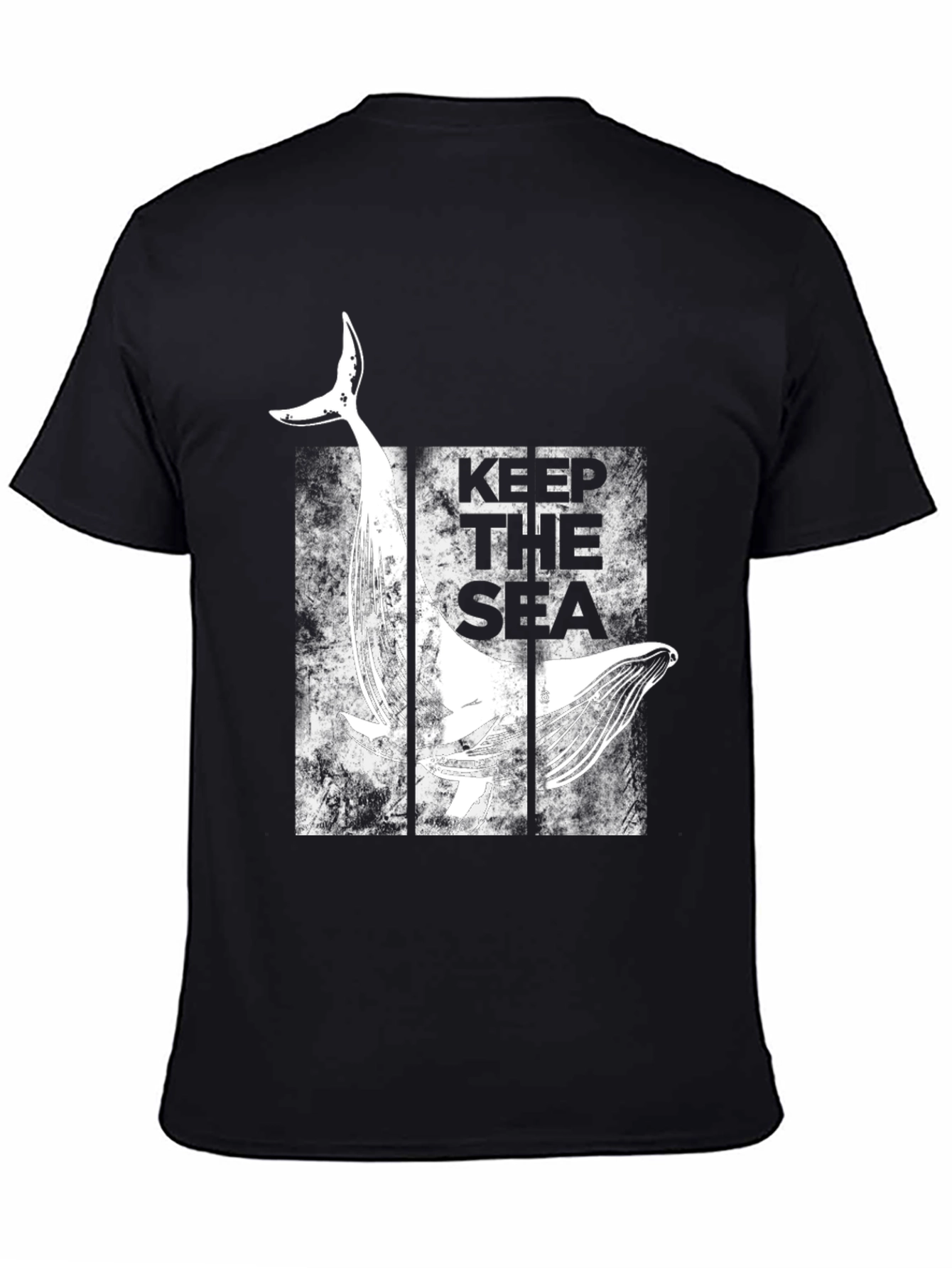 Keep The Sea Whale Graphic Black T-Shirt