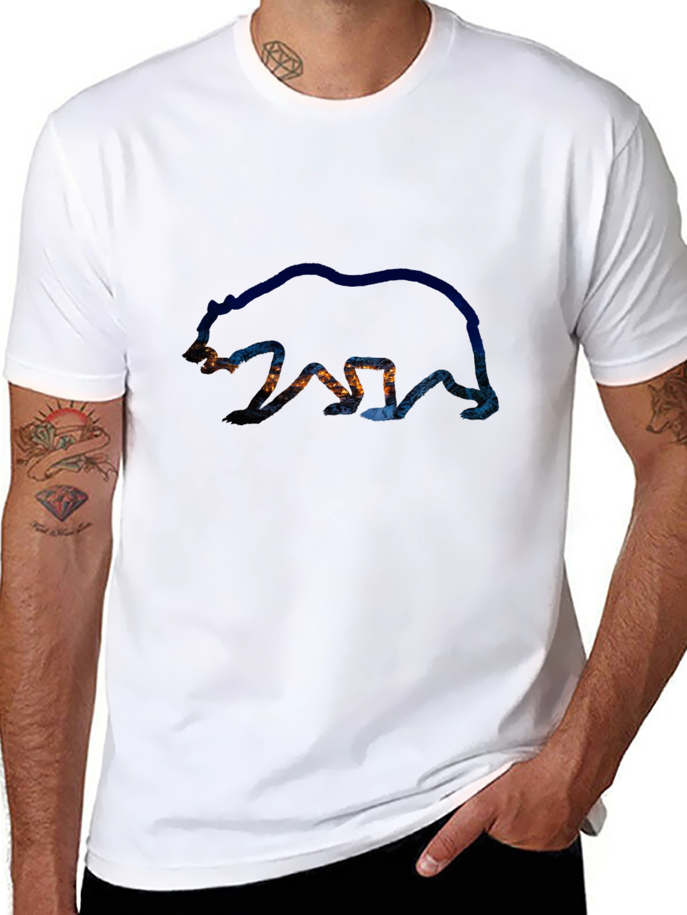 Bear Silhouette Graphic Tee - Nature Inspired Design