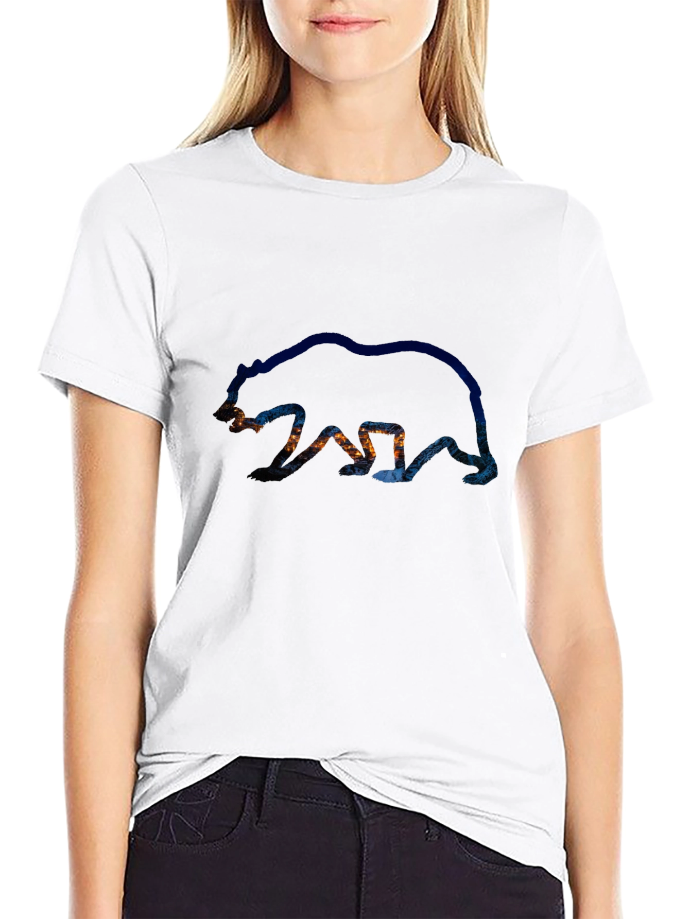 Bear Silhouette Graphic Tee - Nature Inspired Design