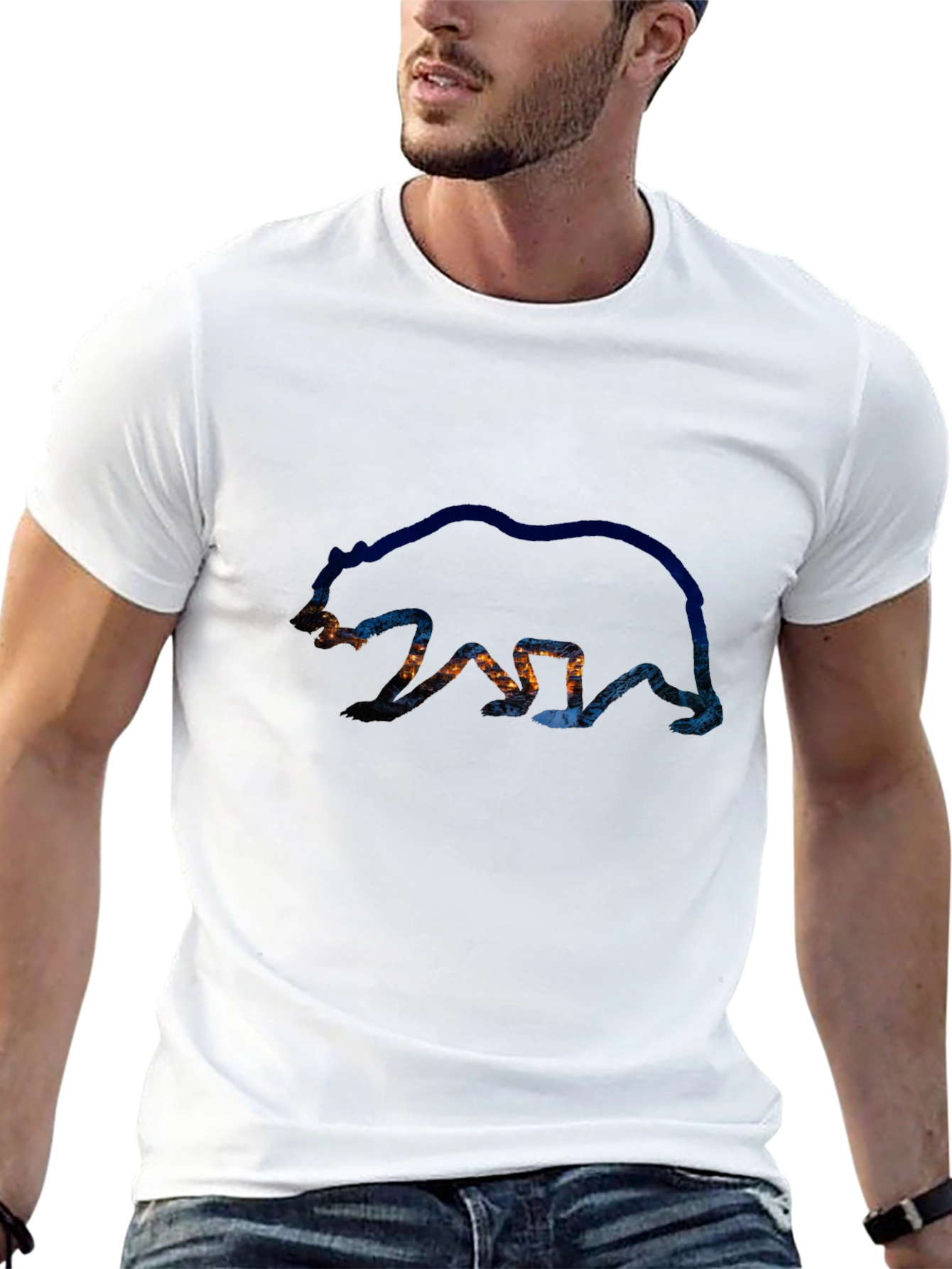 Bear Silhouette Graphic Tee - Nature Inspired Design