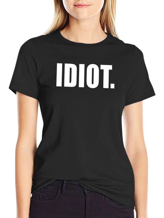Idiot Slogan Tee - Black Cotton Blend