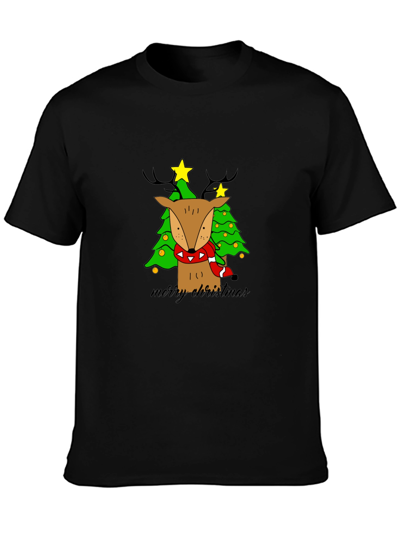 Christmas Reindeer Tree Graphic Tee
